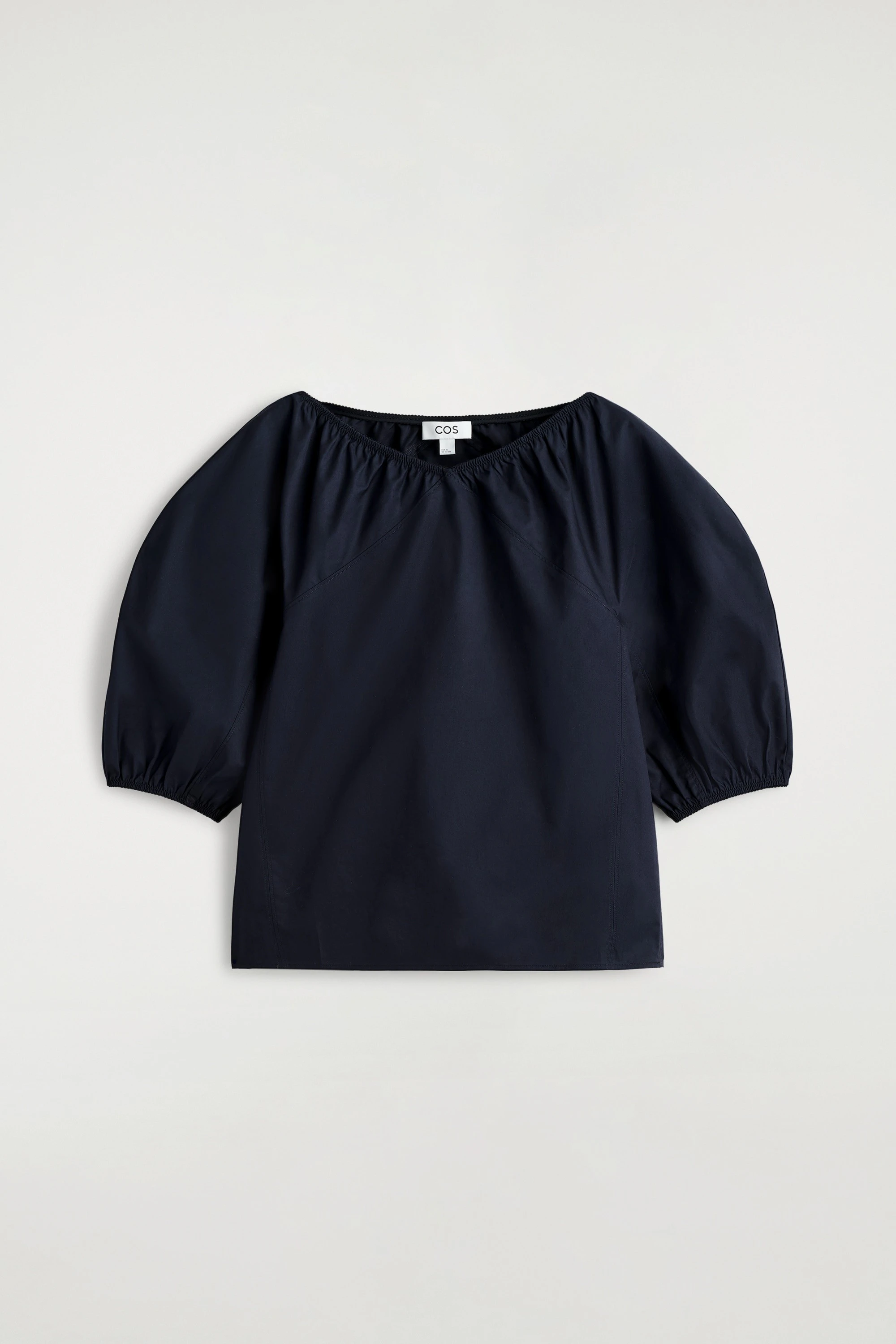 GATHERED PUFF-SLEEVE BLOUSE - 5