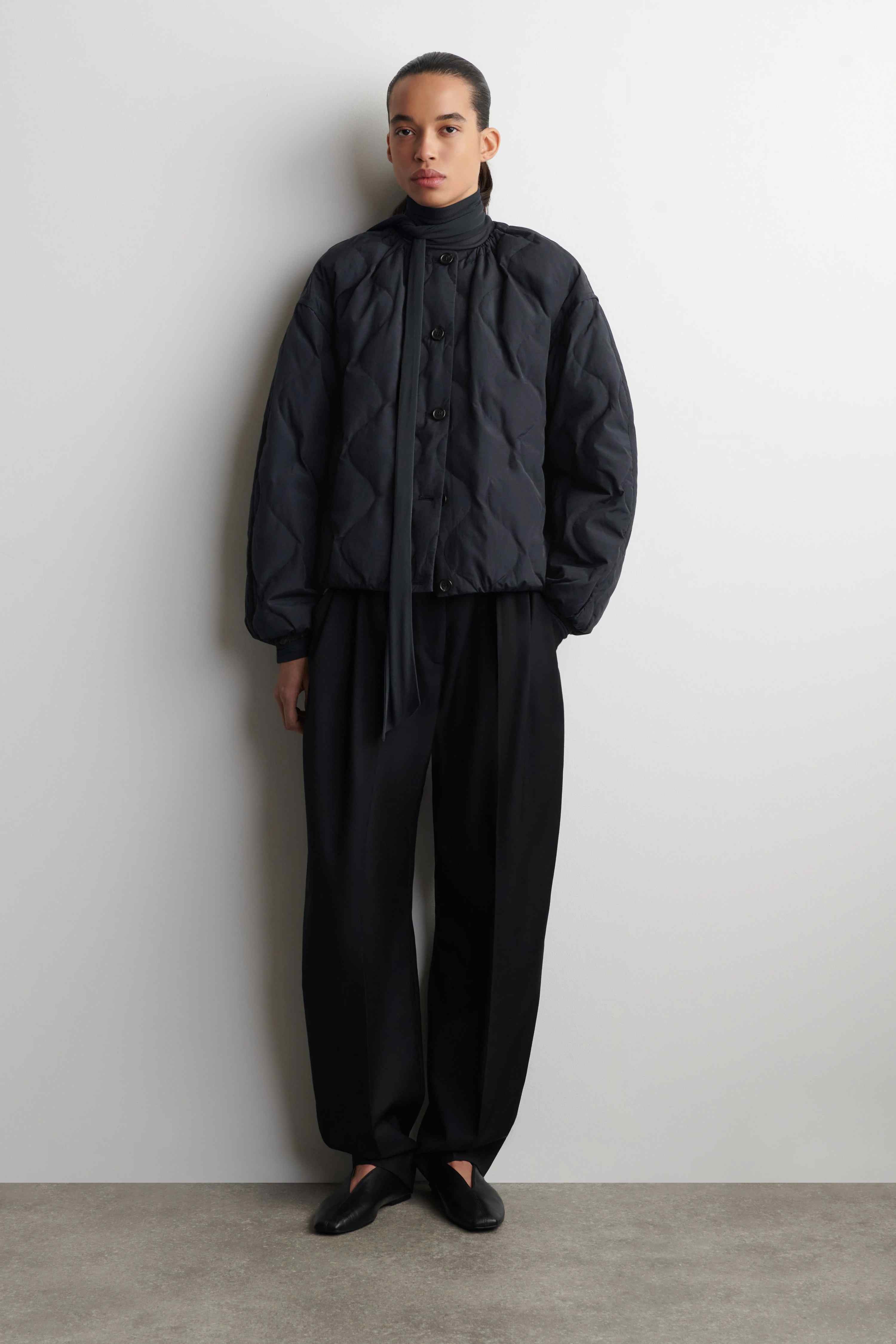 GATHERED QUILTED DOWN JACKET - 1
