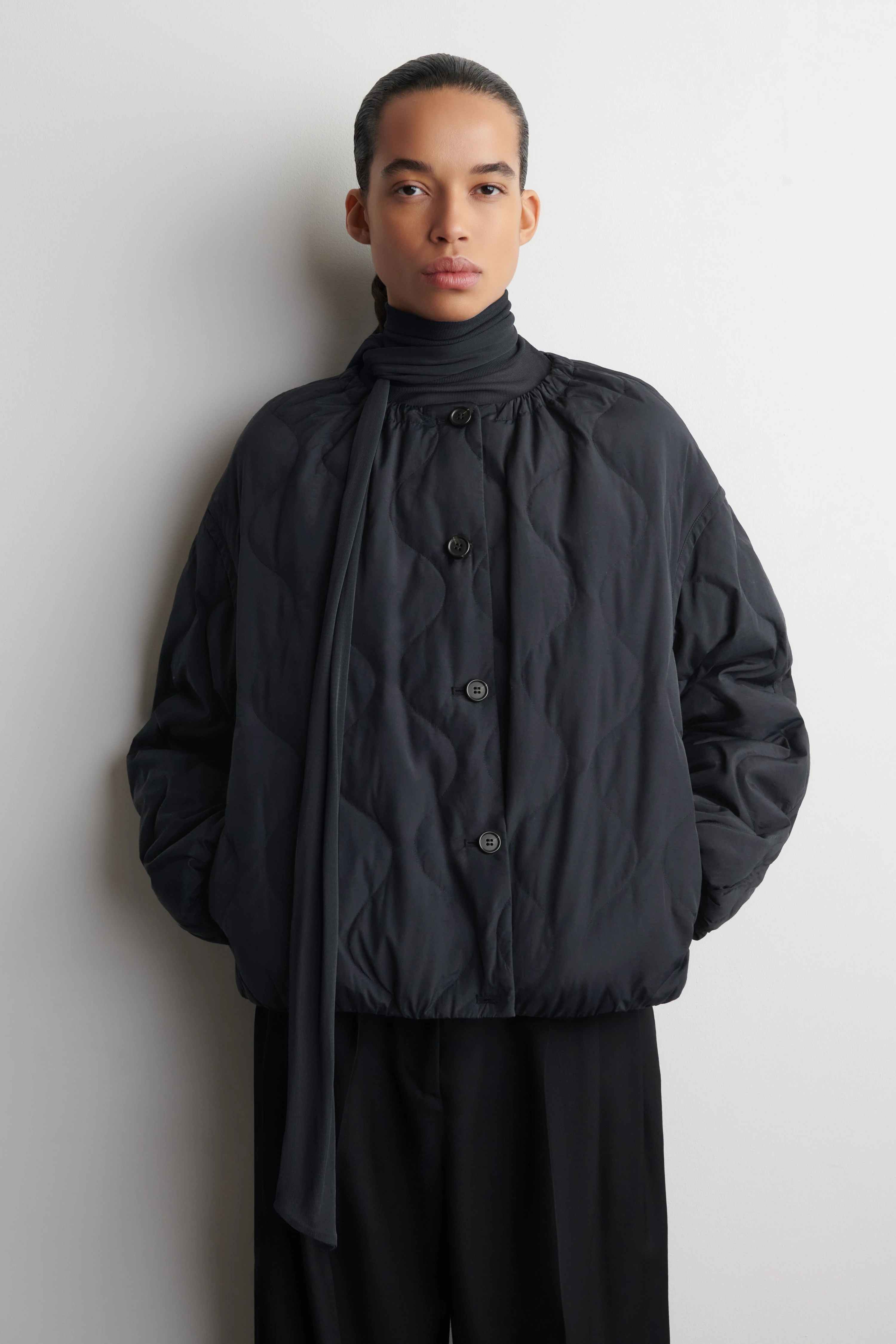GATHERED QUILTED DOWN JACKET - 3