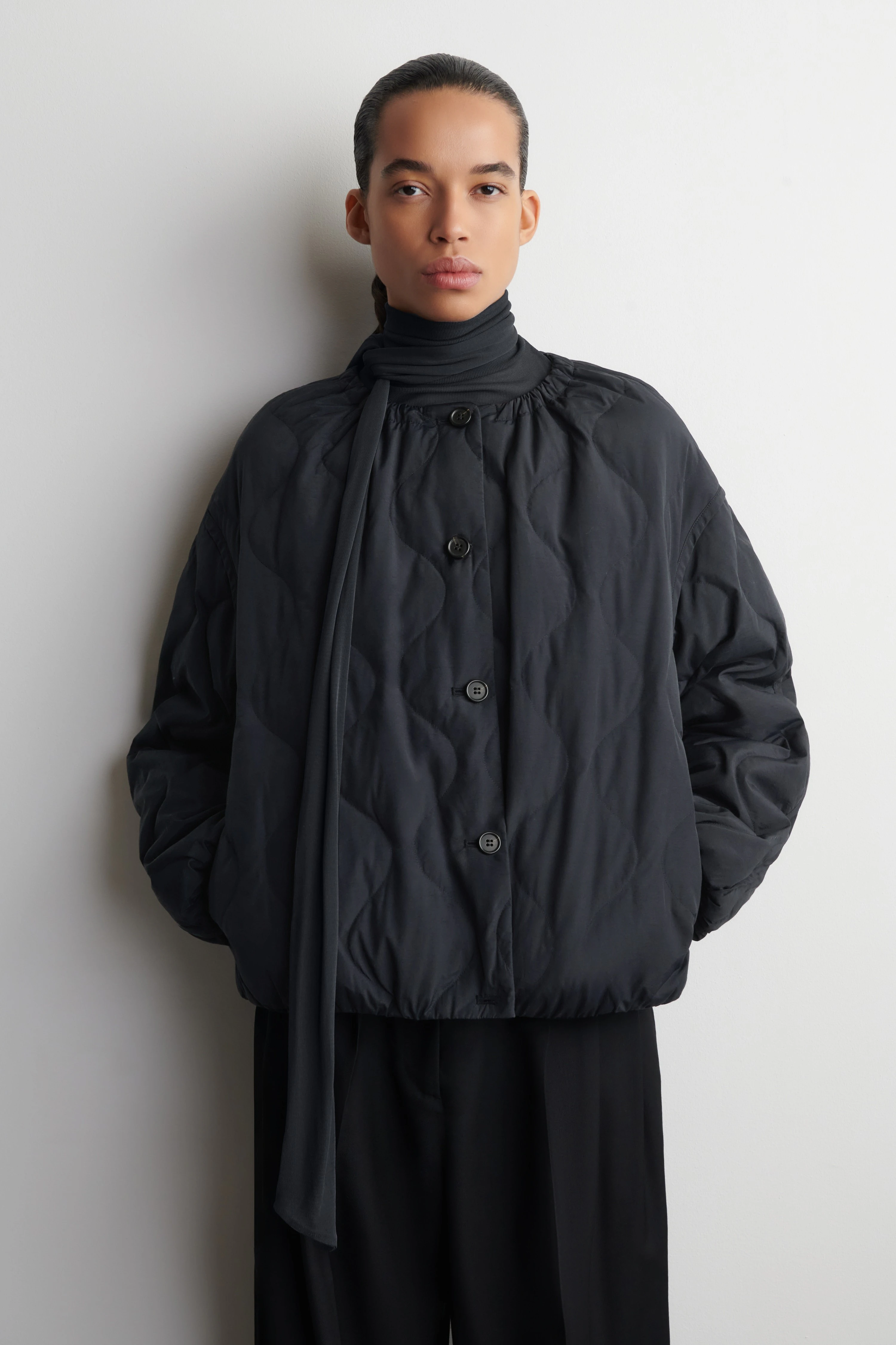 GATHERED QUILTED DOWN JACKET - 3
