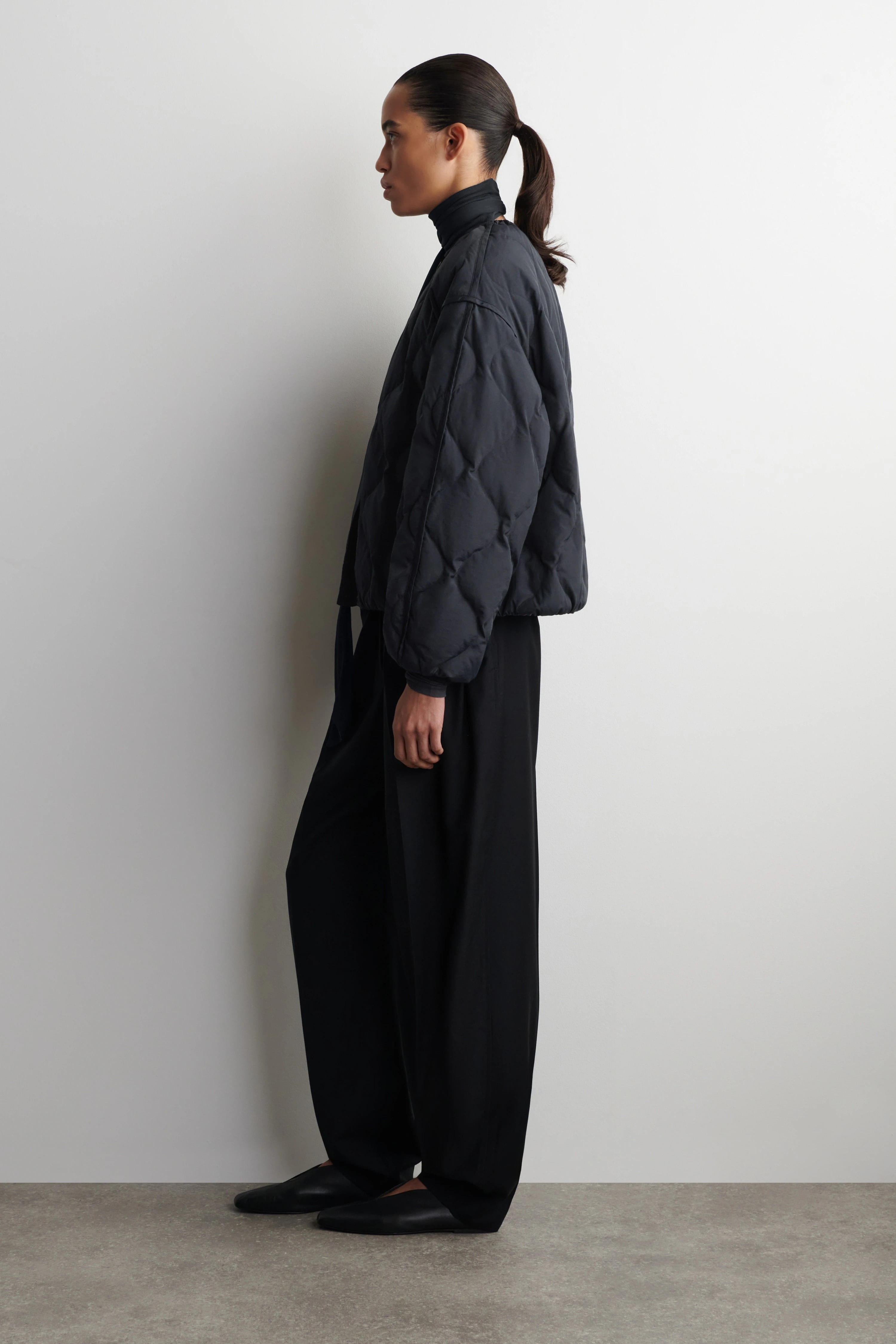 GATHERED QUILTED DOWN JACKET - 4