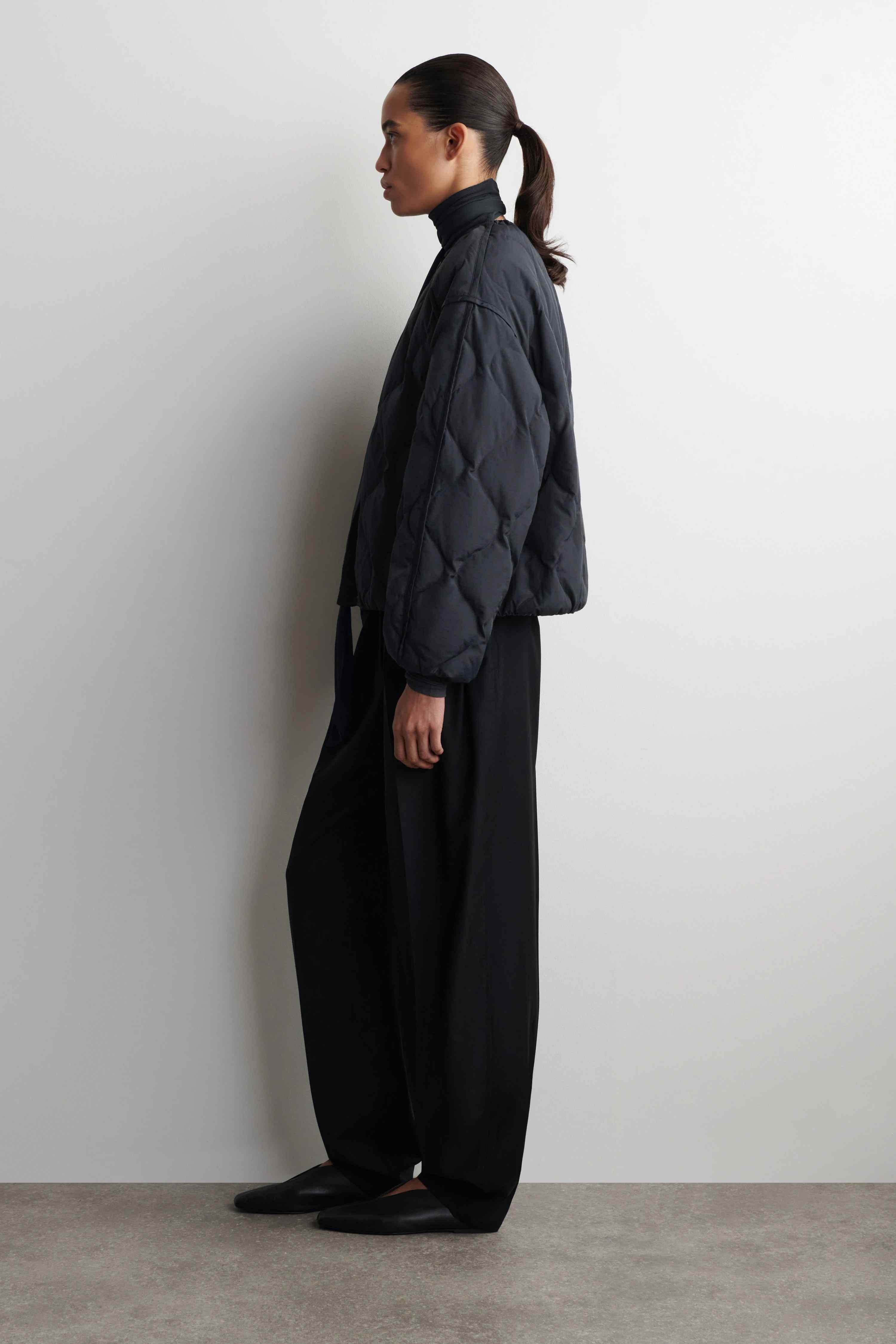 GATHERED QUILTED DOWN JACKET - 4