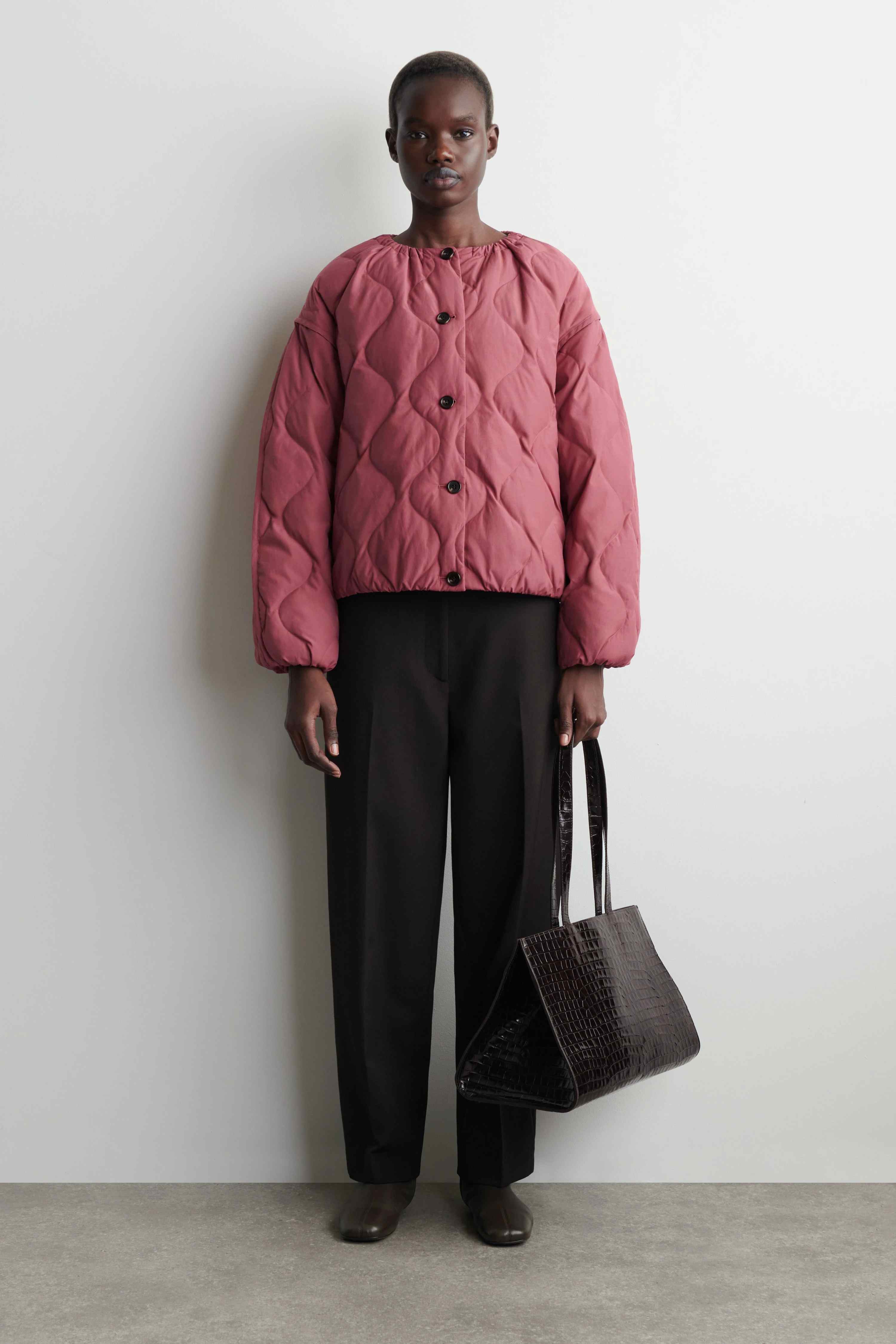GATHERED QUILTED DOWN JACKET - 1