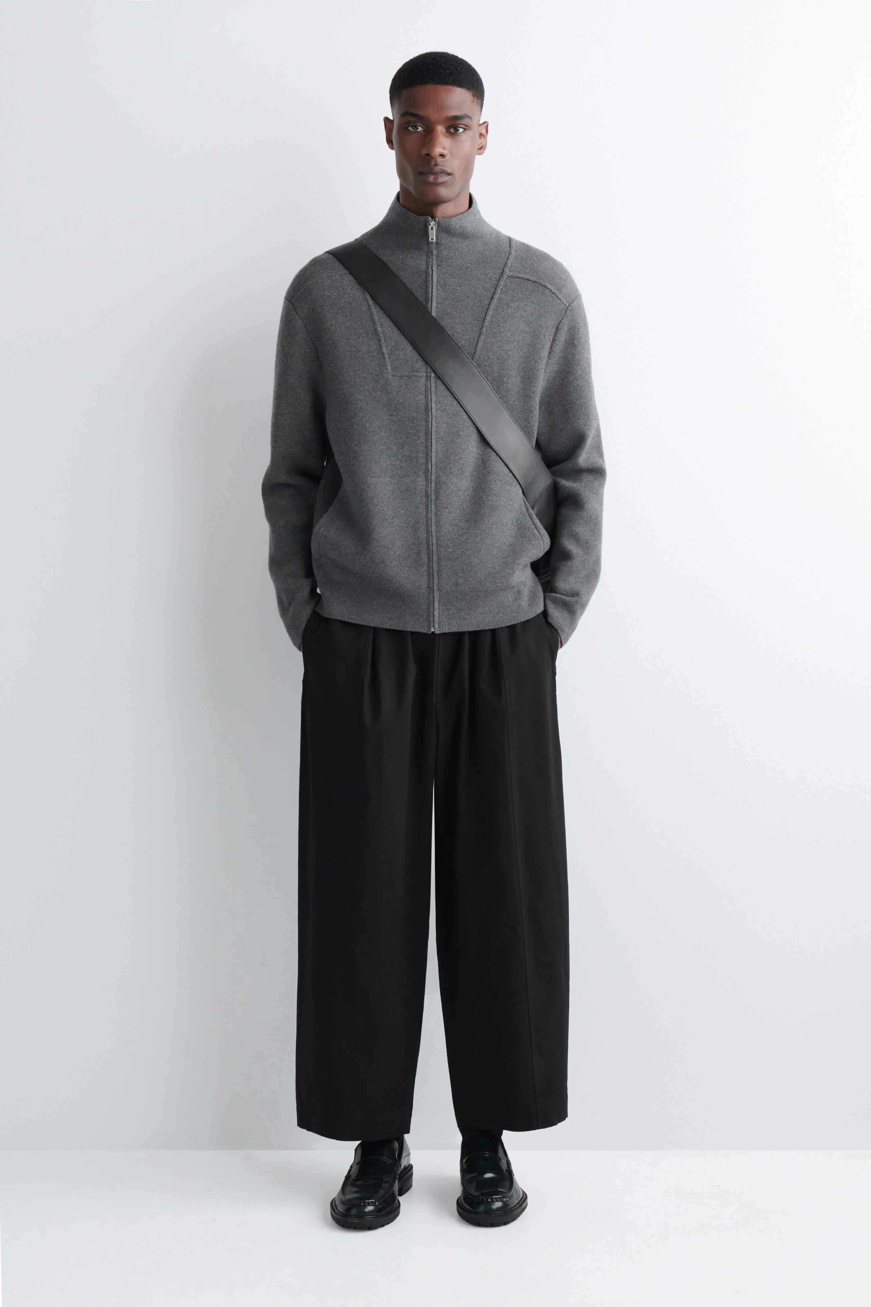 COTTON CROPPED RELAXED-FIT BARREL-LEG TROUSERS - 1