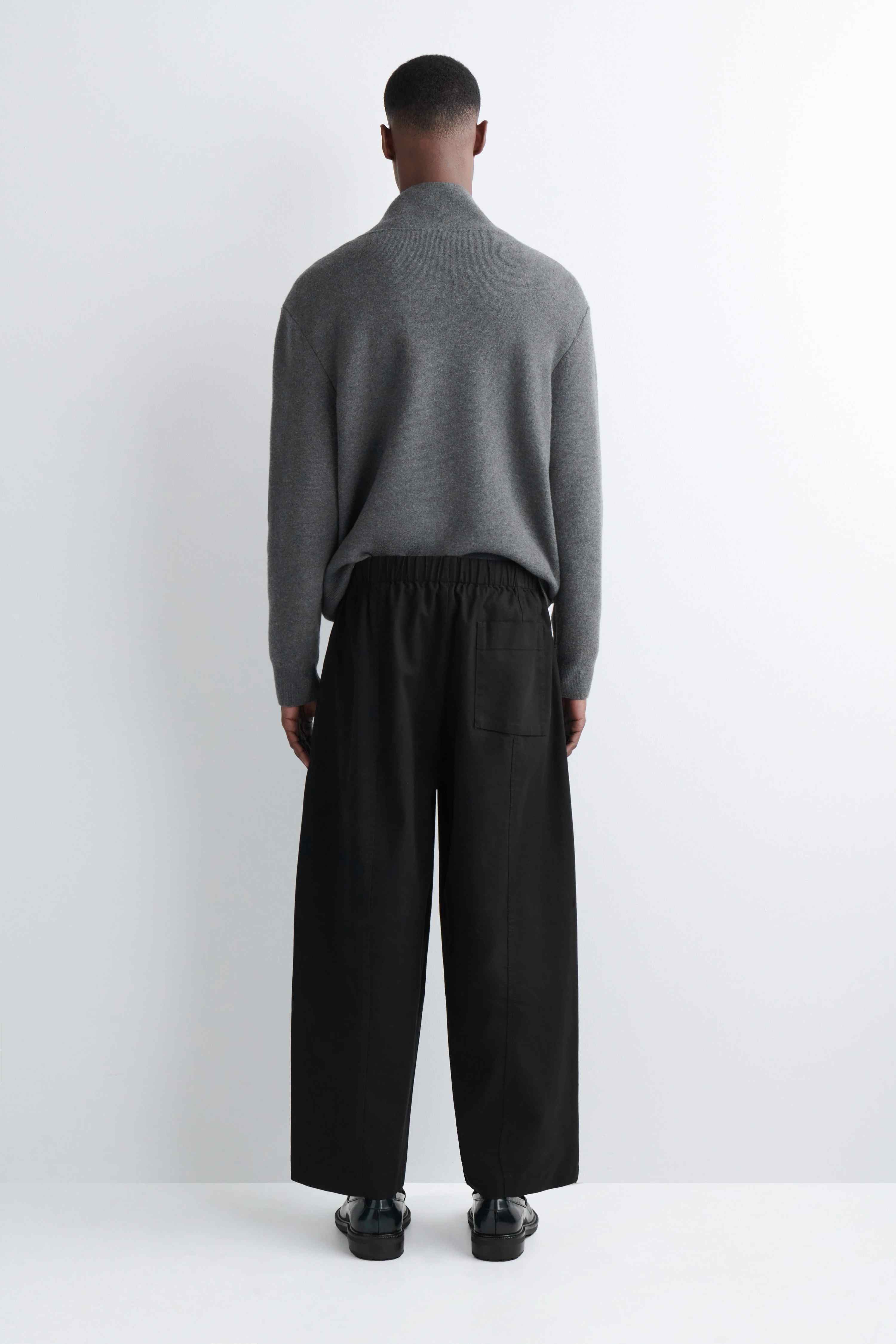 COTTON CROPPED RELAXED-FIT BARREL-LEG TROUSERS - 2
