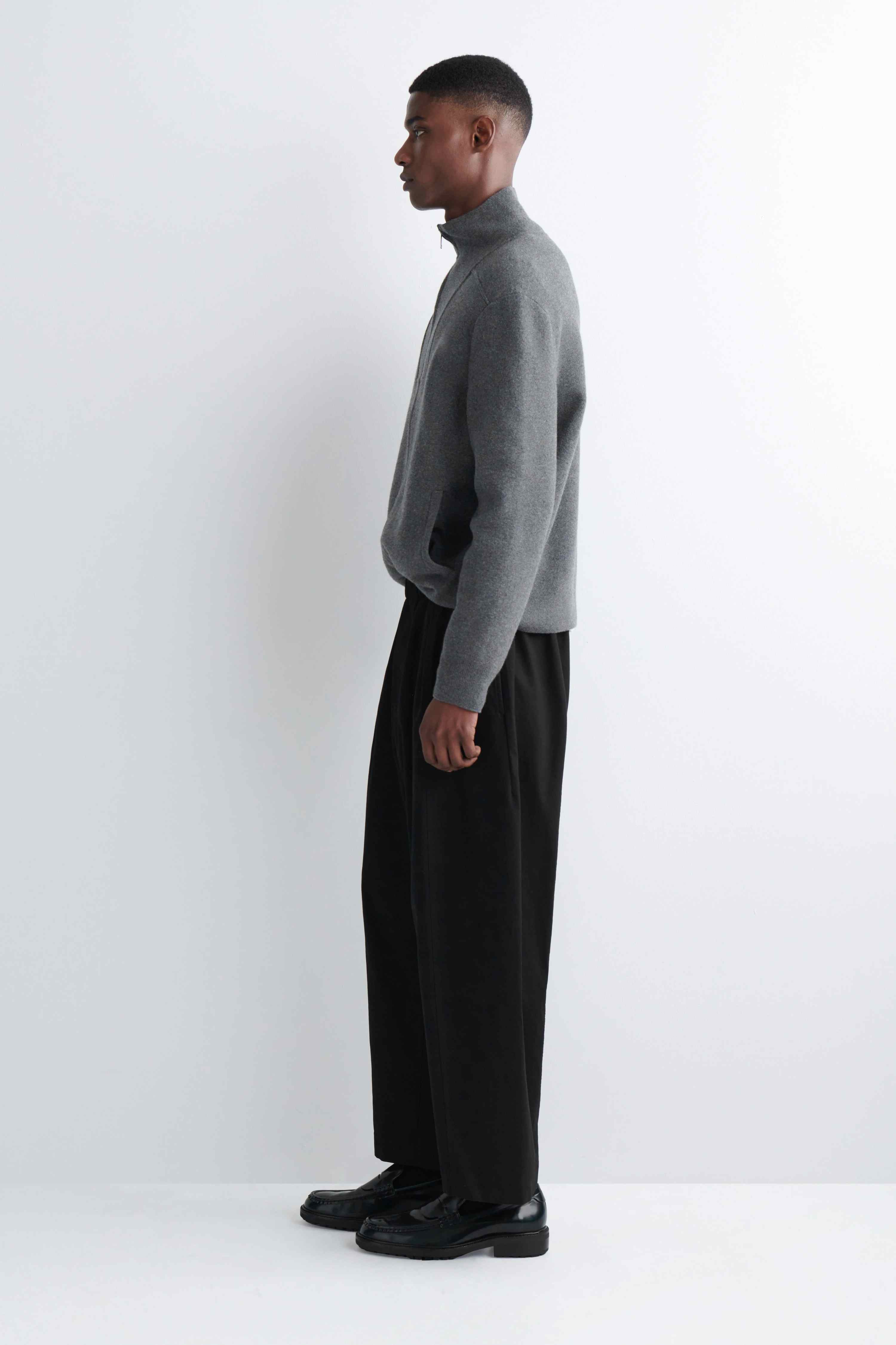 COTTON CROPPED RELAXED-FIT BARREL-LEG TROUSERS - 4