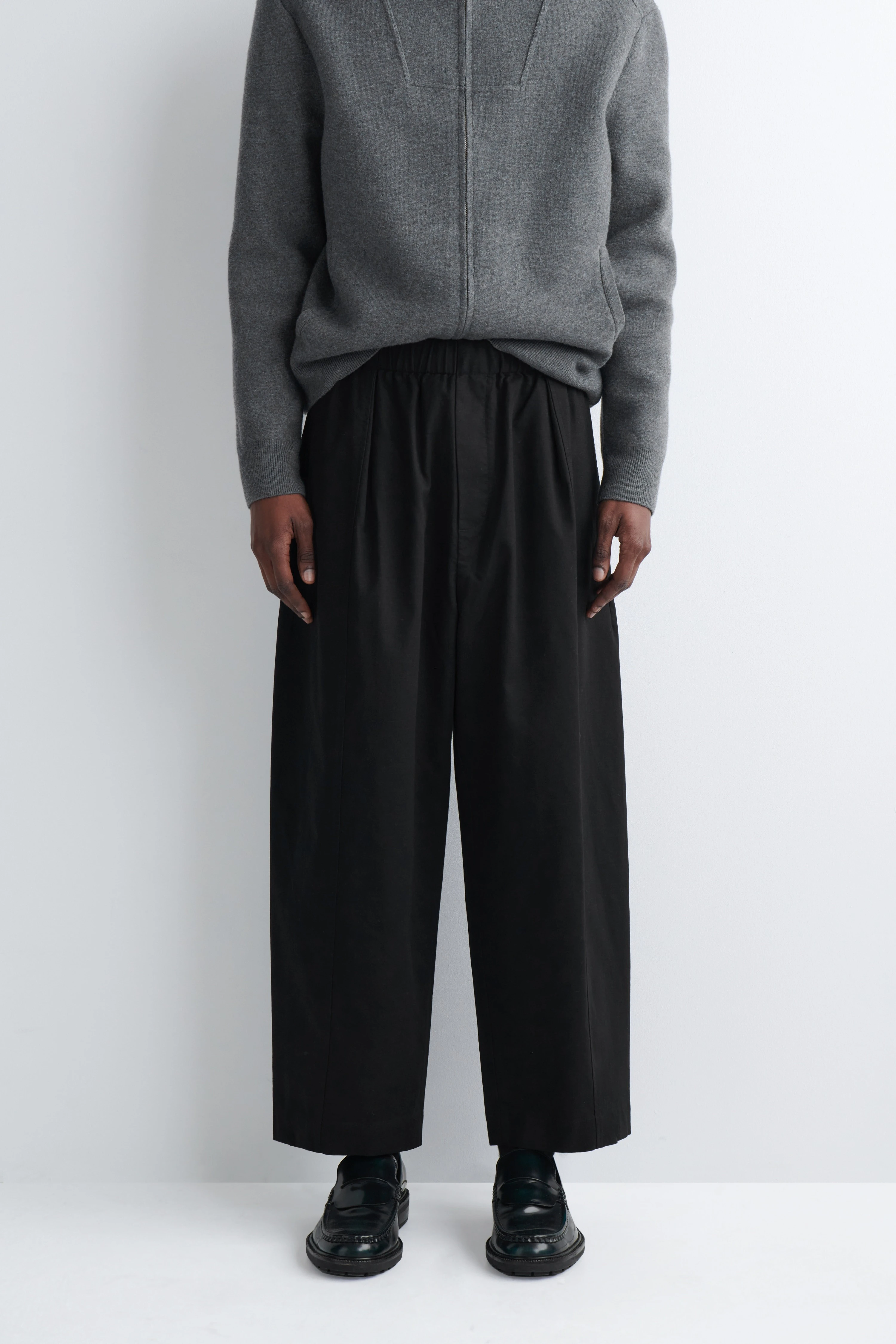 COTTON CROPPED RELAXED-FIT BARREL-LEG TROUSERS - 5