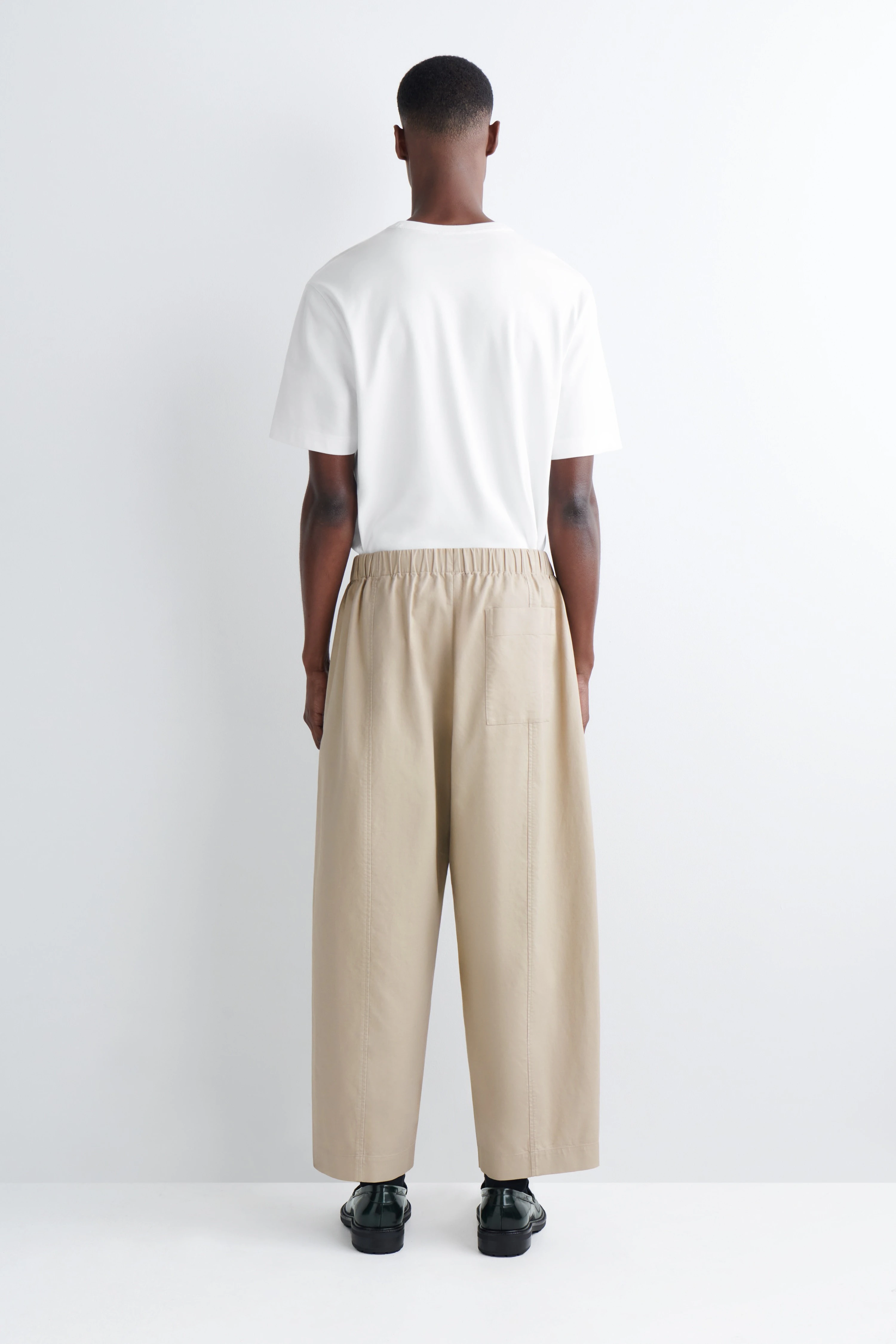 COTTON CROPPED RELAXED-FIT BARREL-LEG TROUSERS - 3