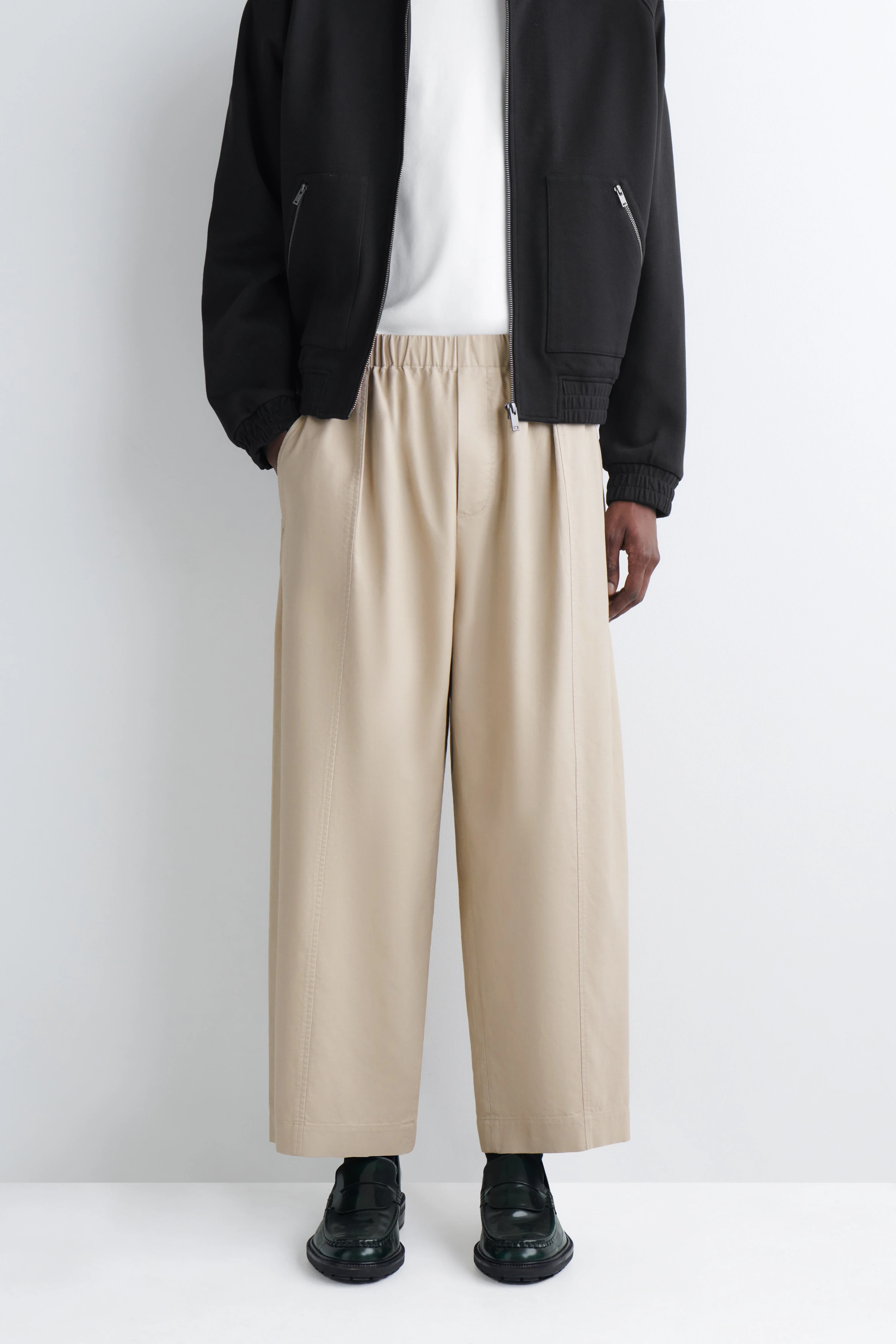 COTTON CROPPED RELAXED-FIT BARREL-LEG TROUSERS - 5