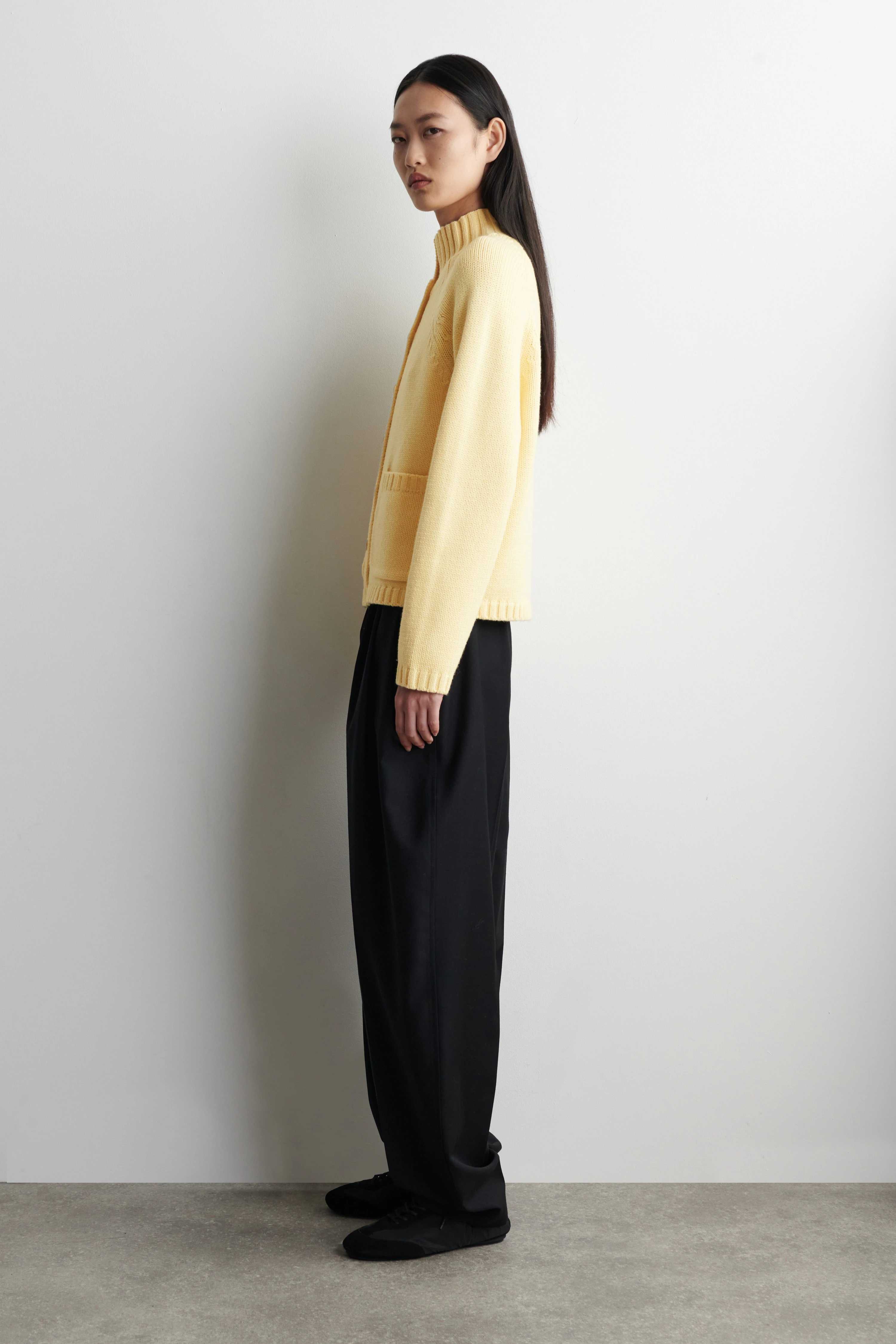 MERINO WOOL FUNNEL-NECK CARDIGAN - 4