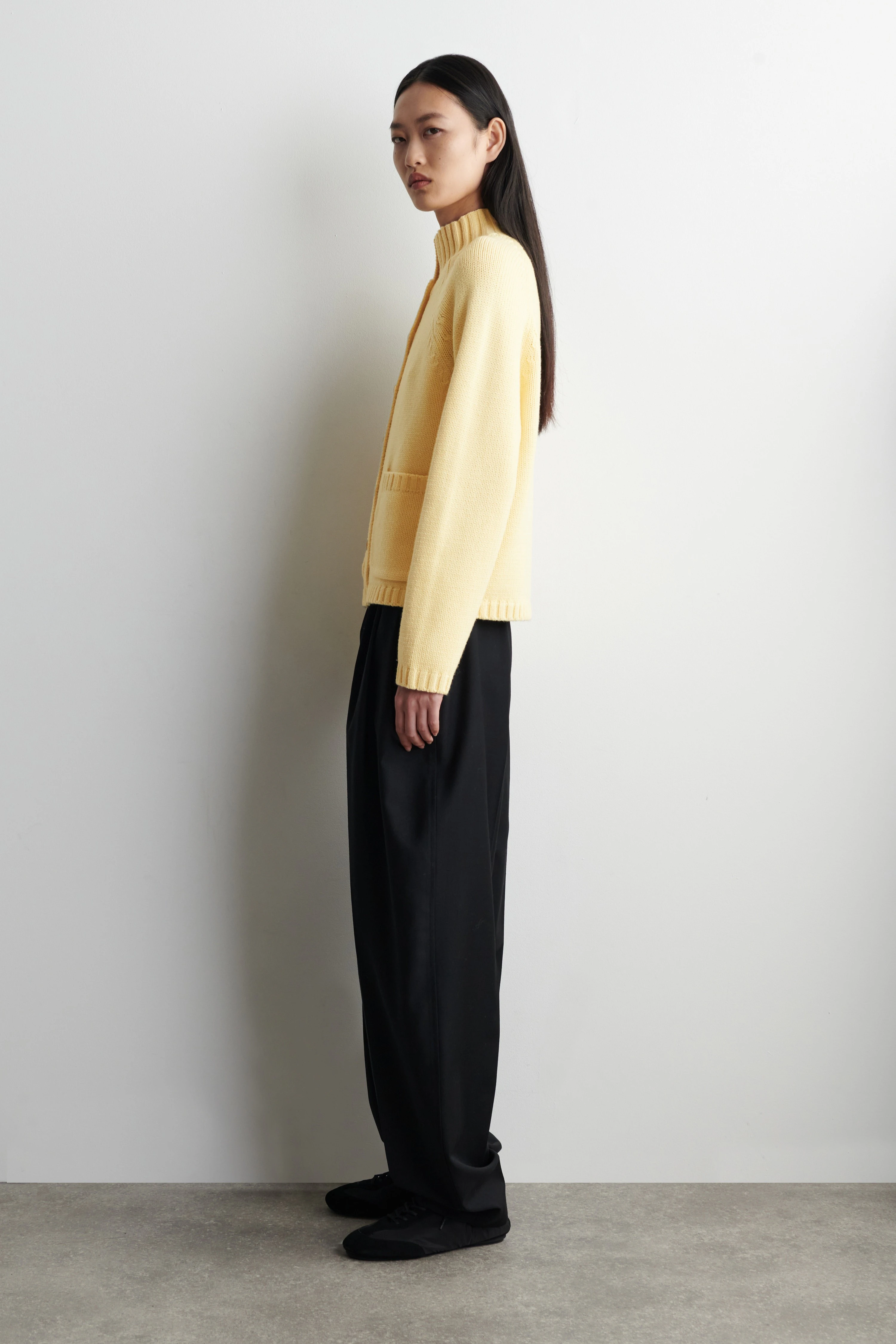 MERINO WOOL FUNNEL-NECK CARDIGAN - 4