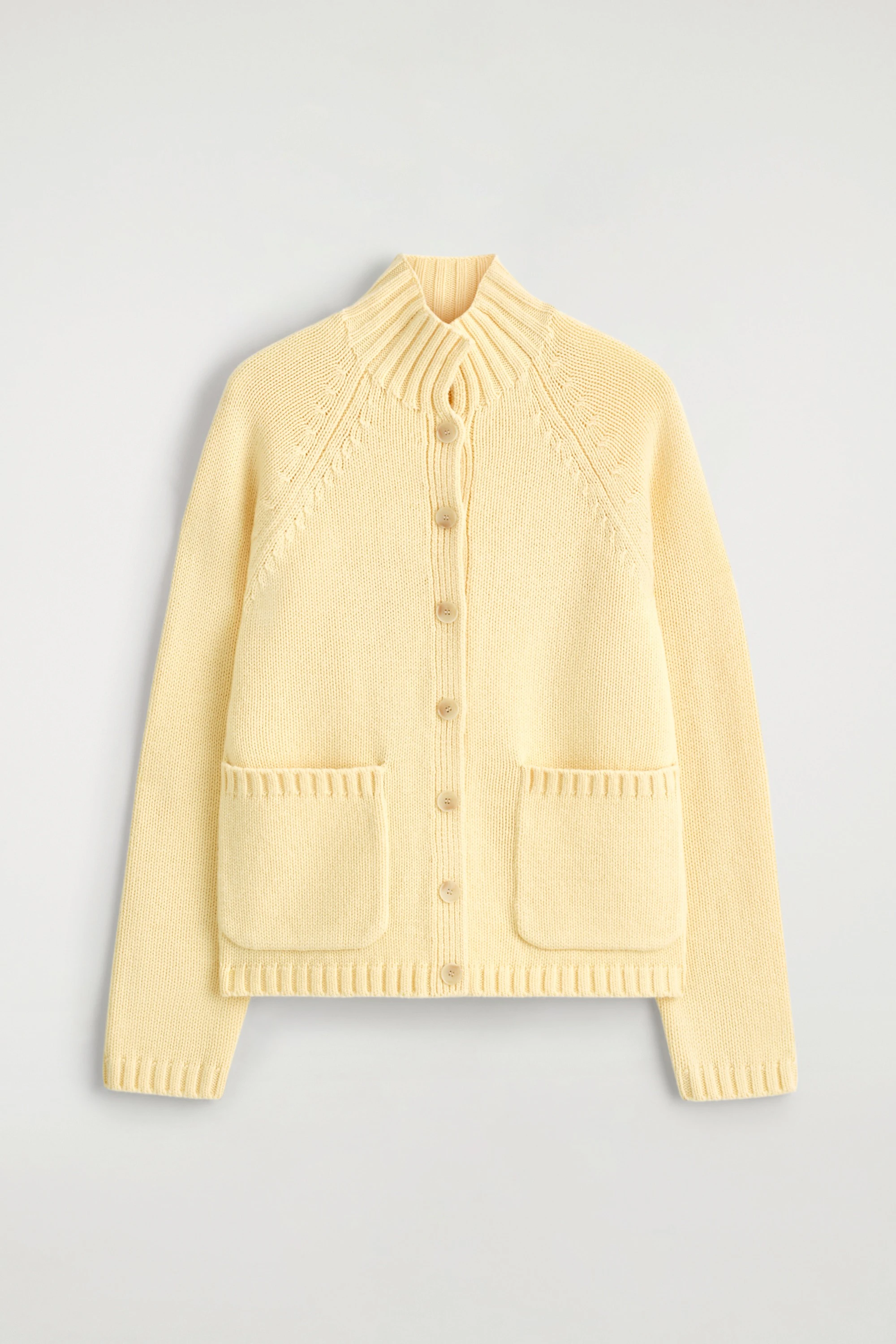 MERINO WOOL FUNNEL-NECK CARDIGAN - 6