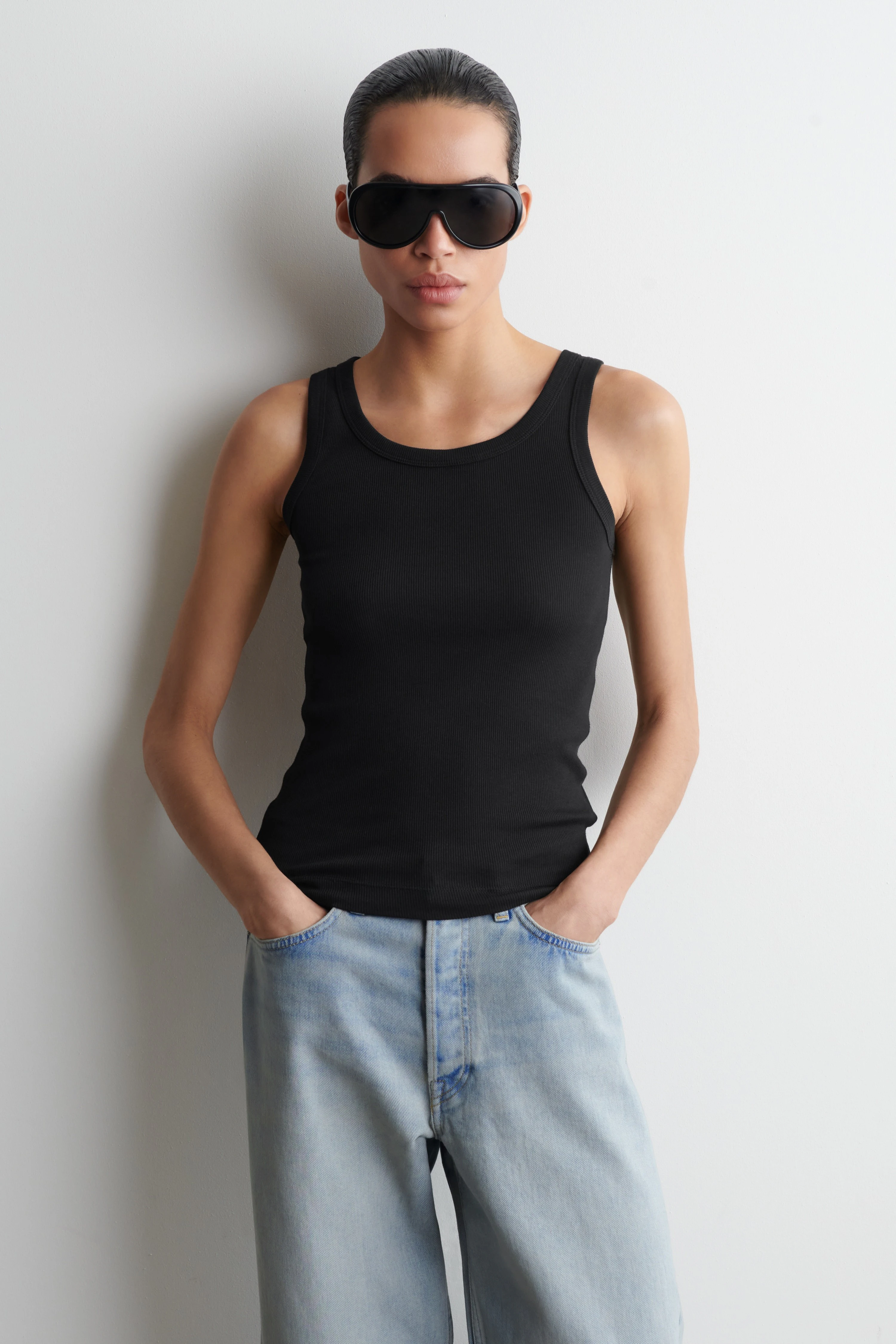 RIBBED COTTON TANK TOP