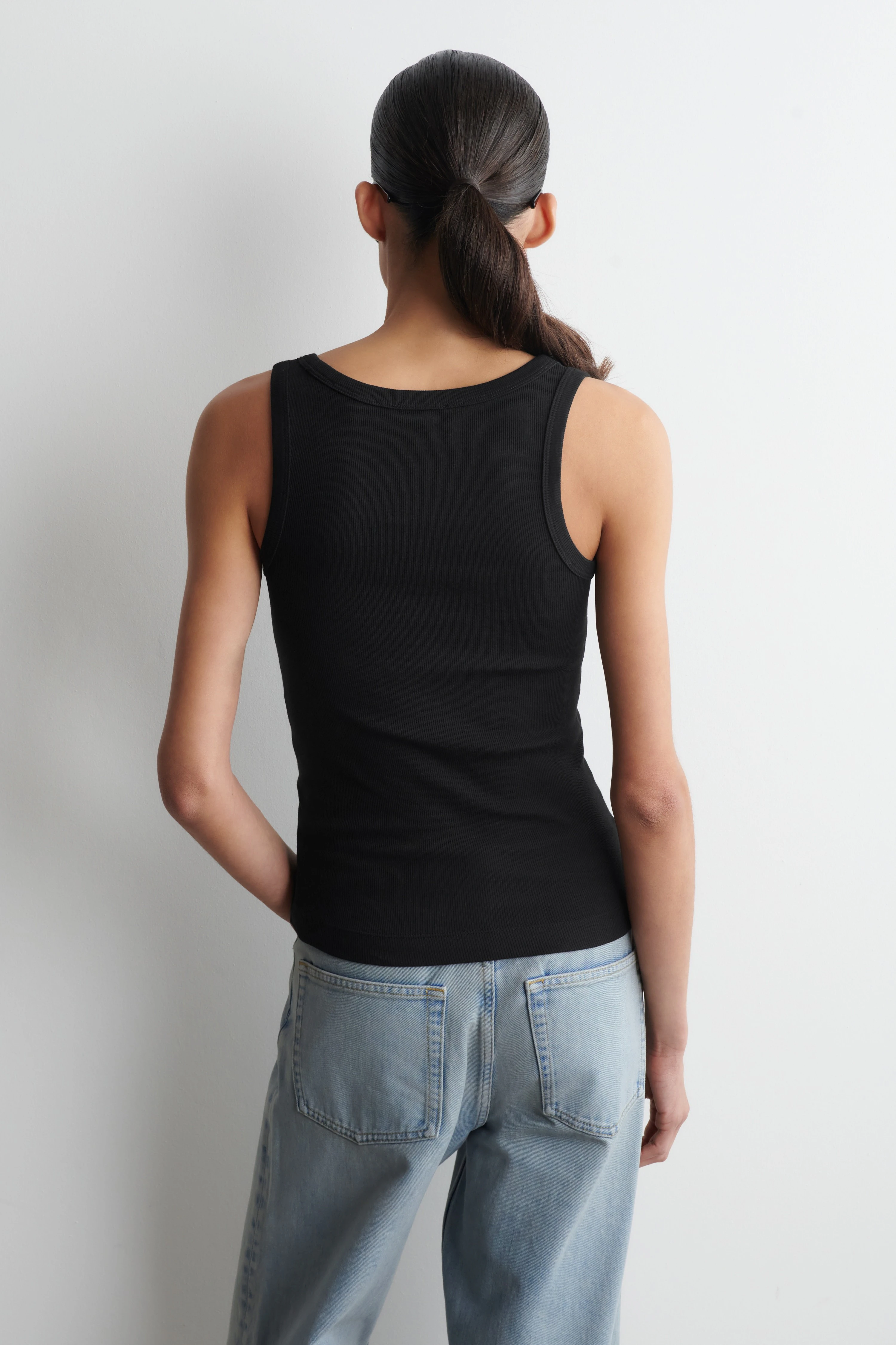 RIBBED COTTON TANK TOP