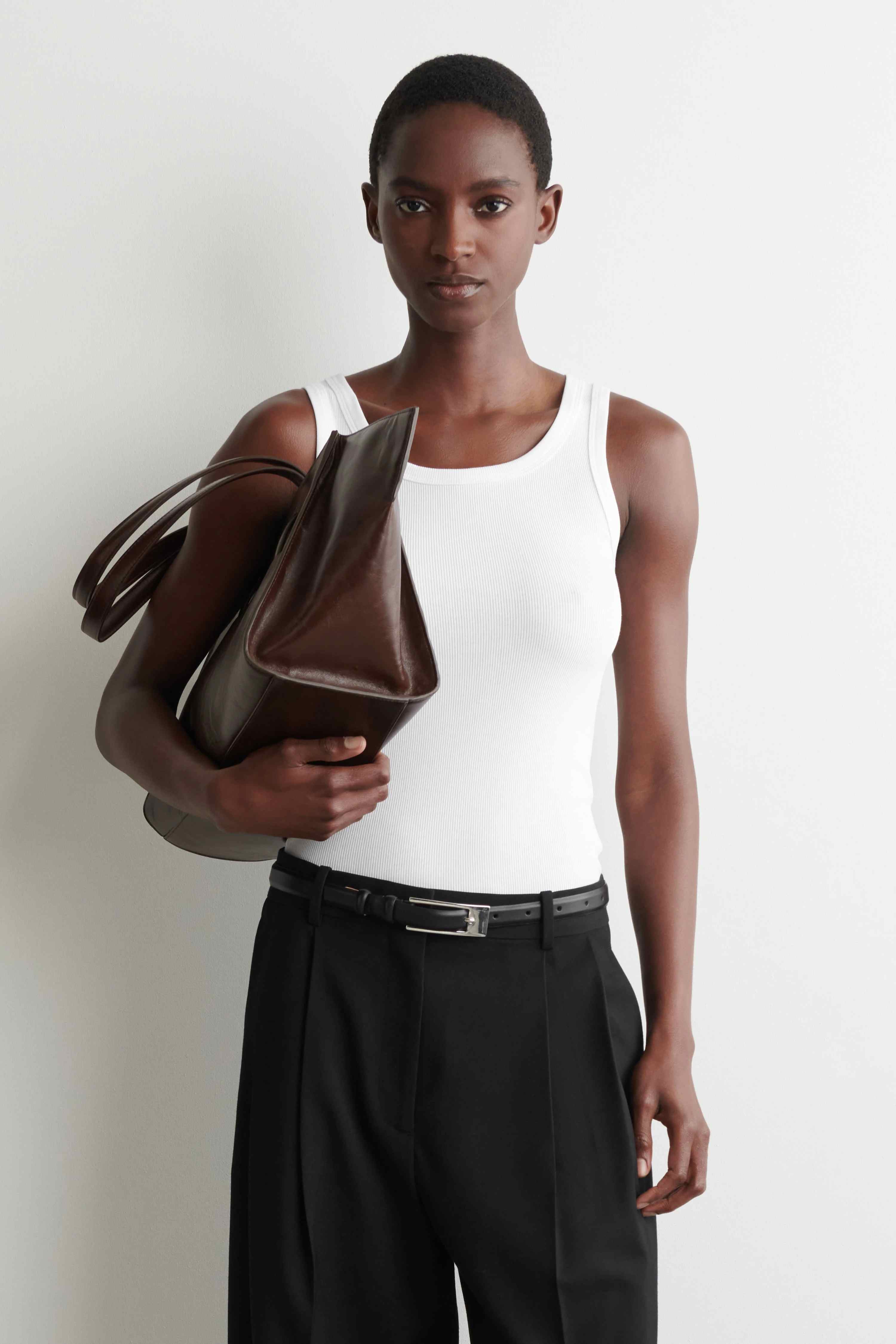 RIBBED COTTON TANK TOP - 1