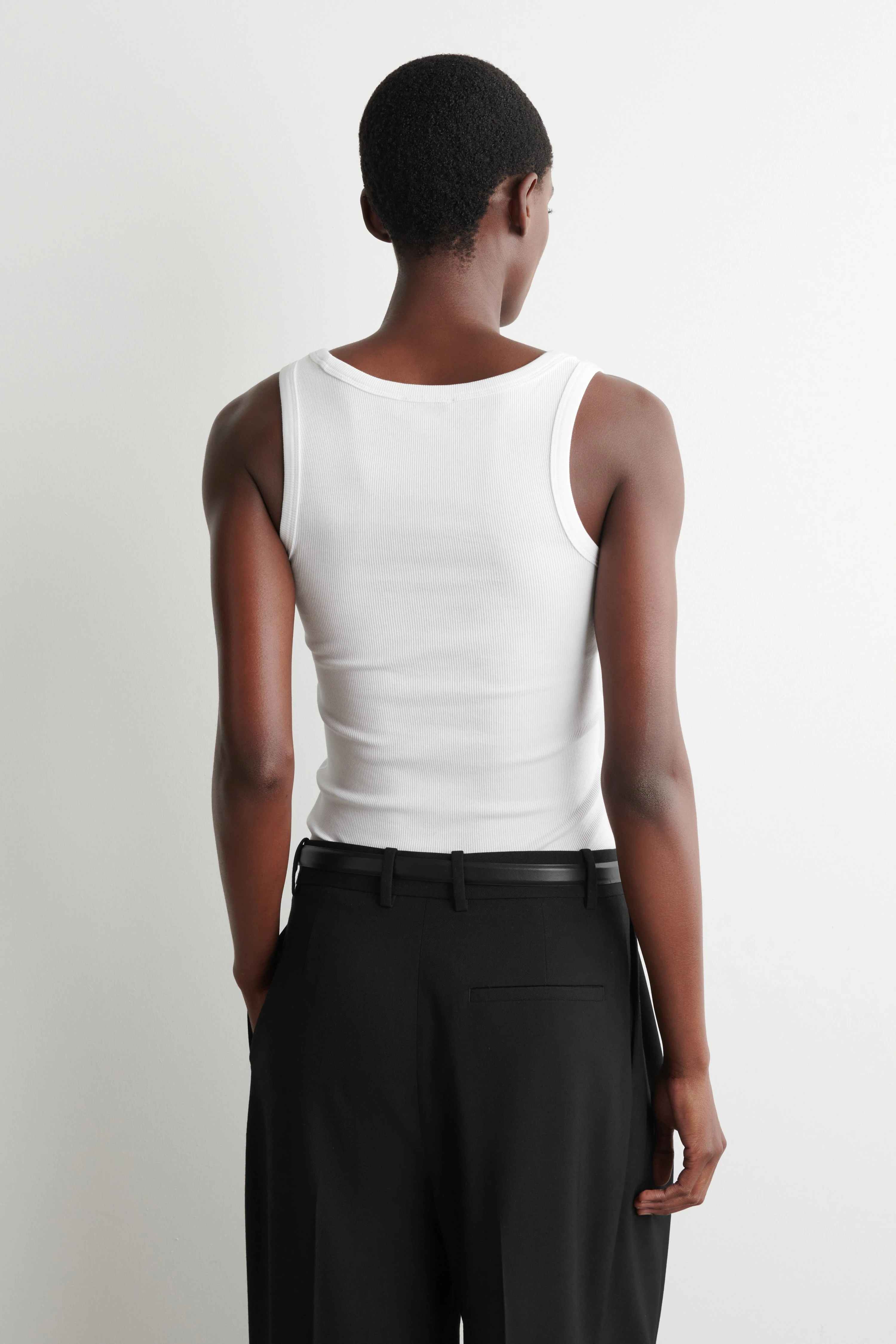 RIBBED COTTON TANK TOP - 2