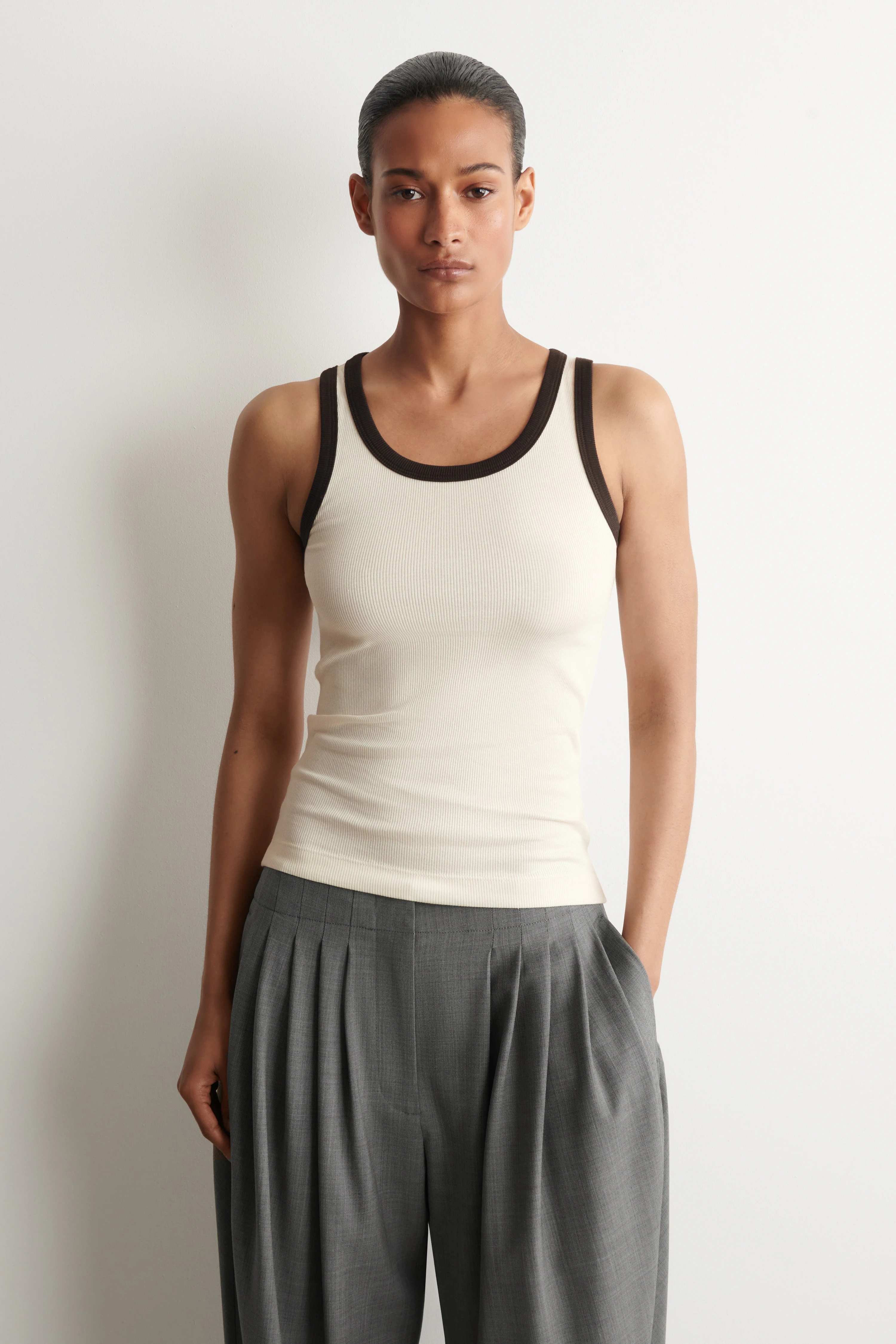 RIBBED COTTON TANK TOP