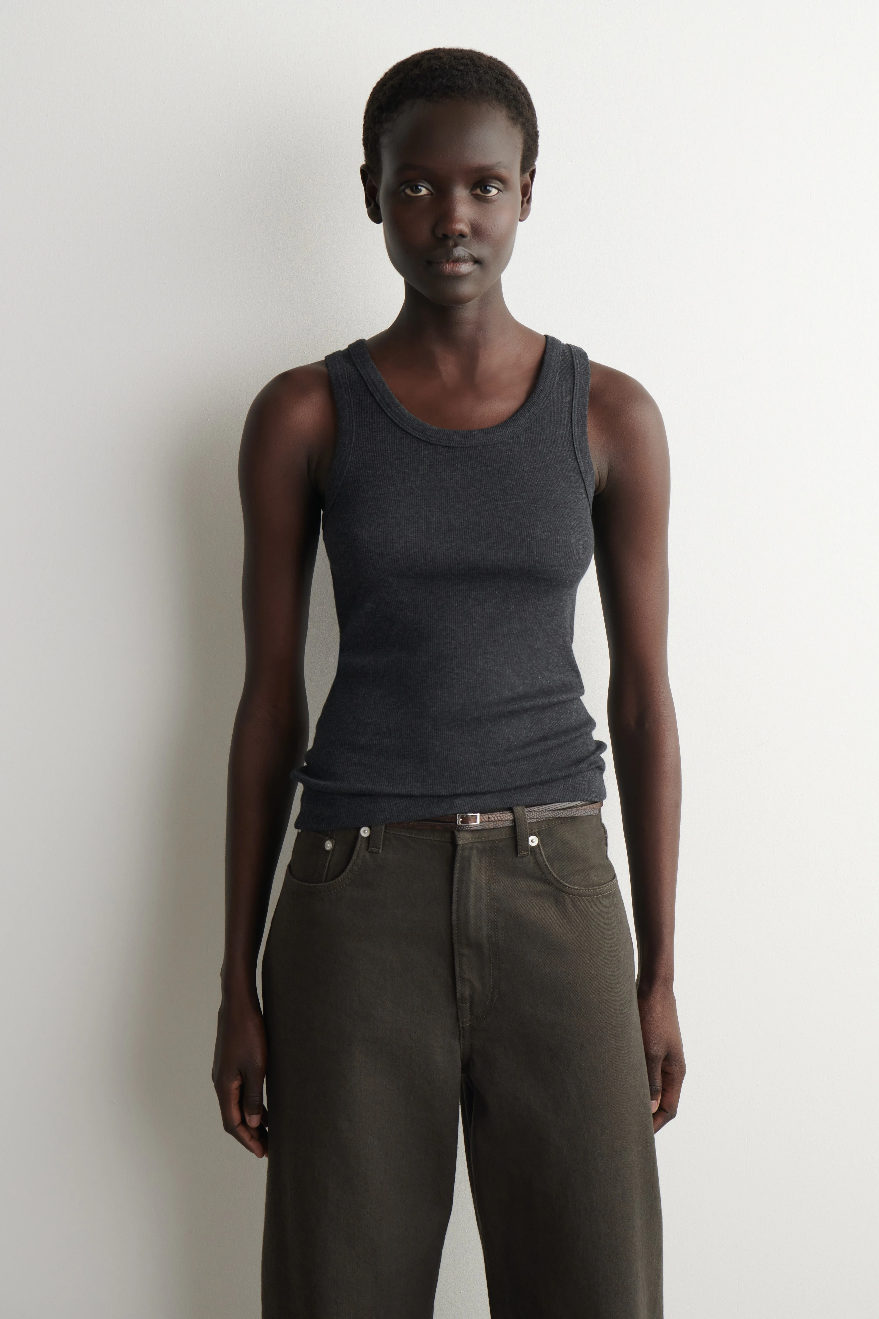 RIBBED COTTON TANK TOP