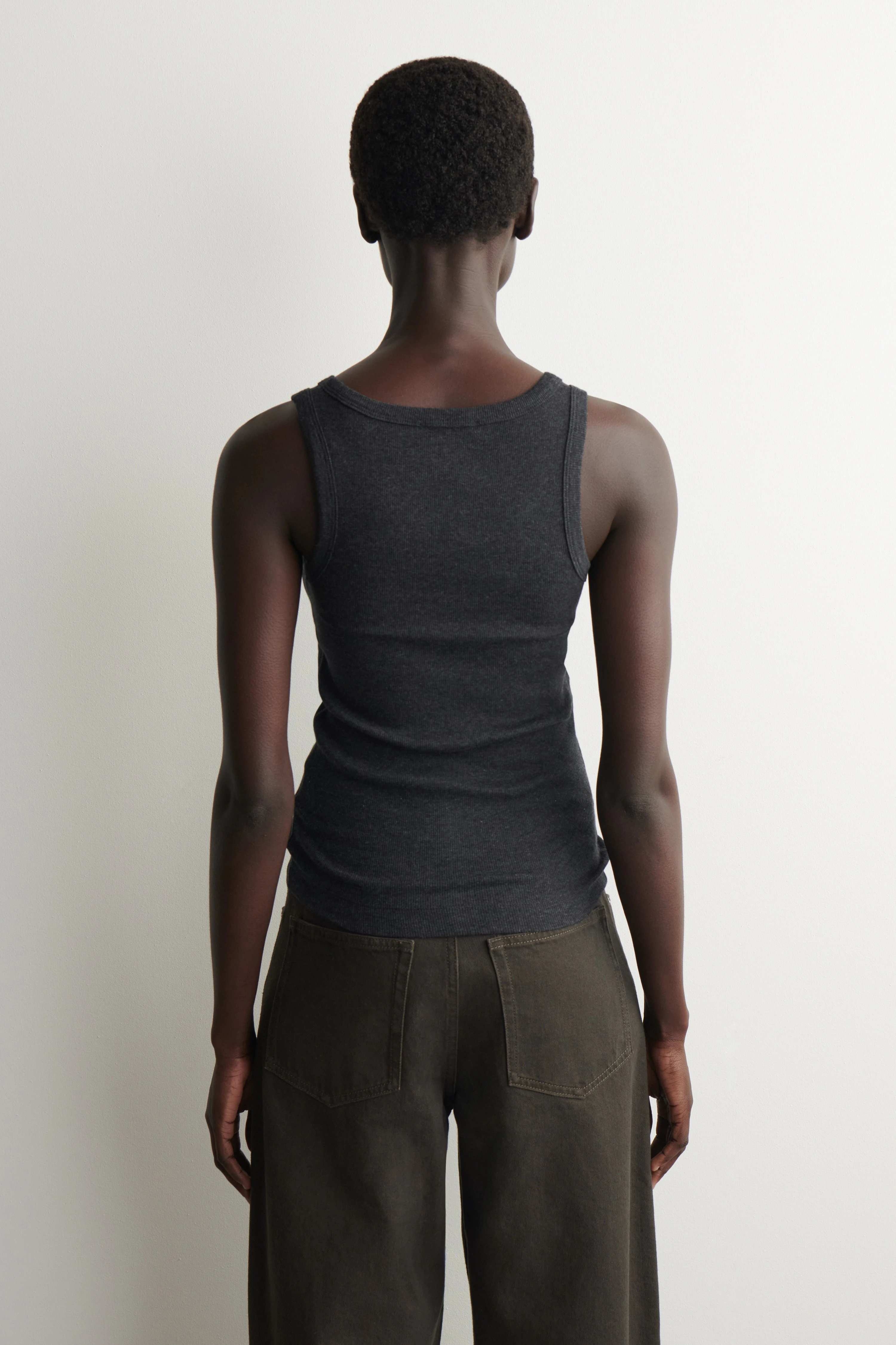 RIBBED COTTON TANK TOP - 2