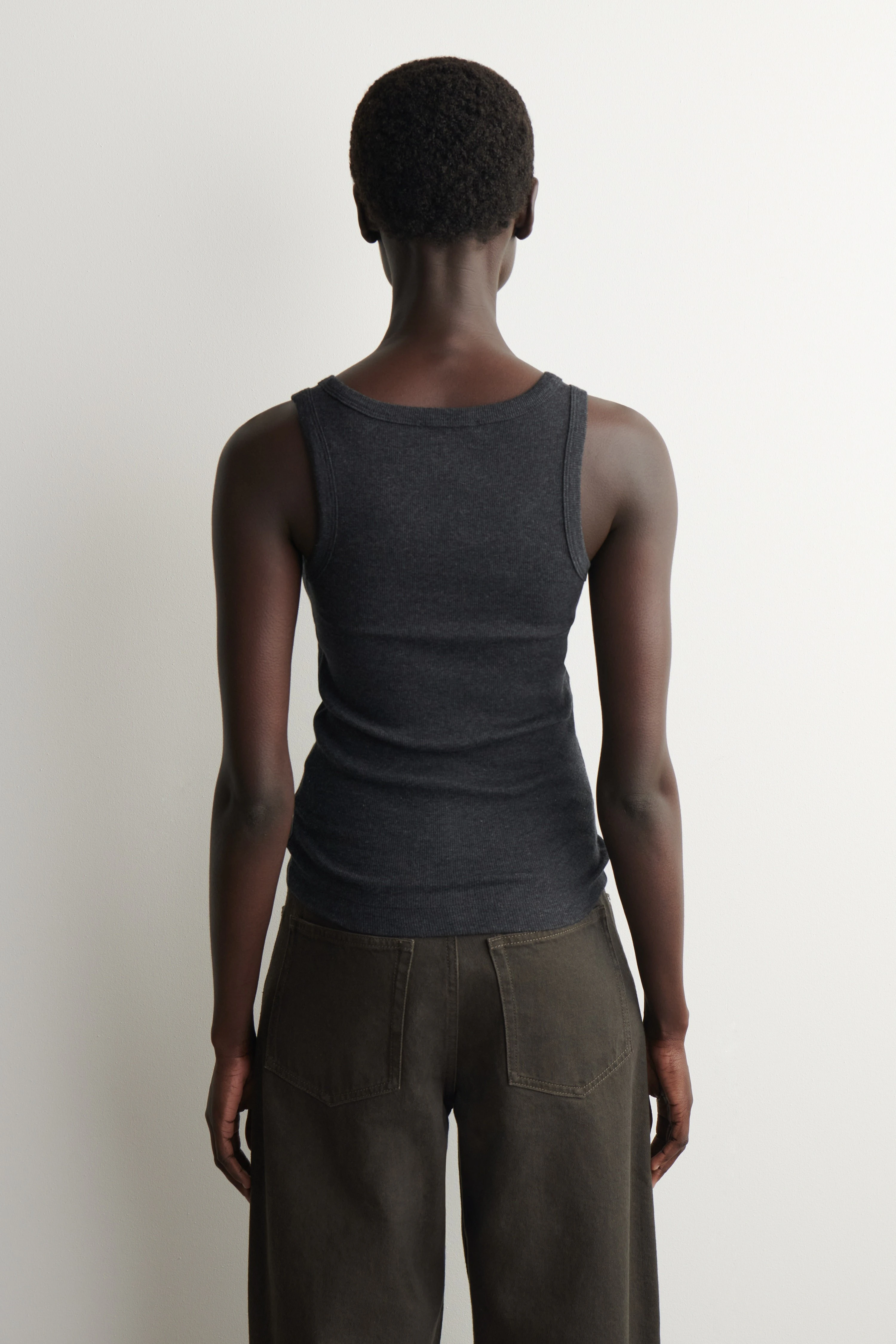 RIBBED COTTON TANK TOP
