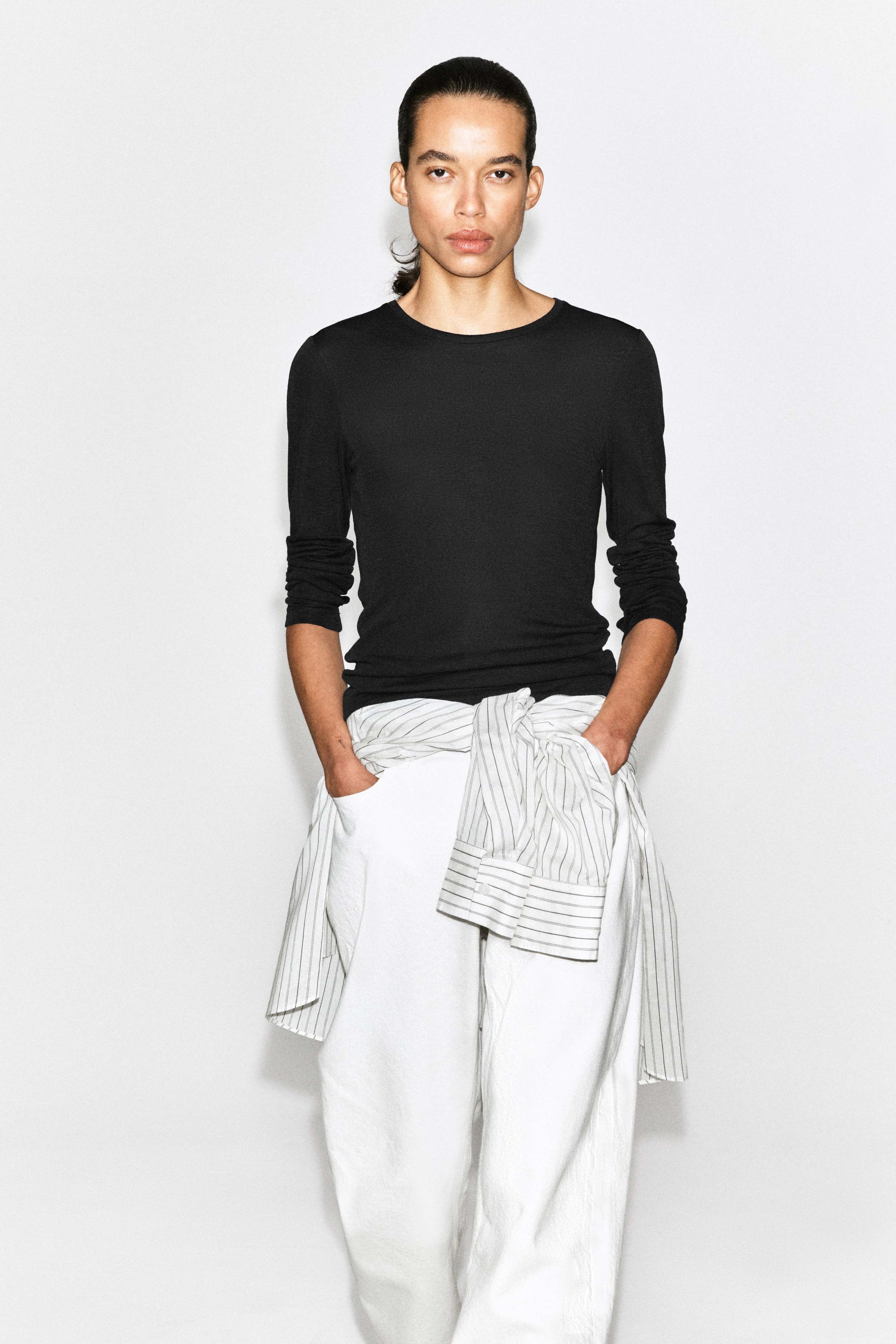 COTTON LONG-SLEEVED TOP - 1