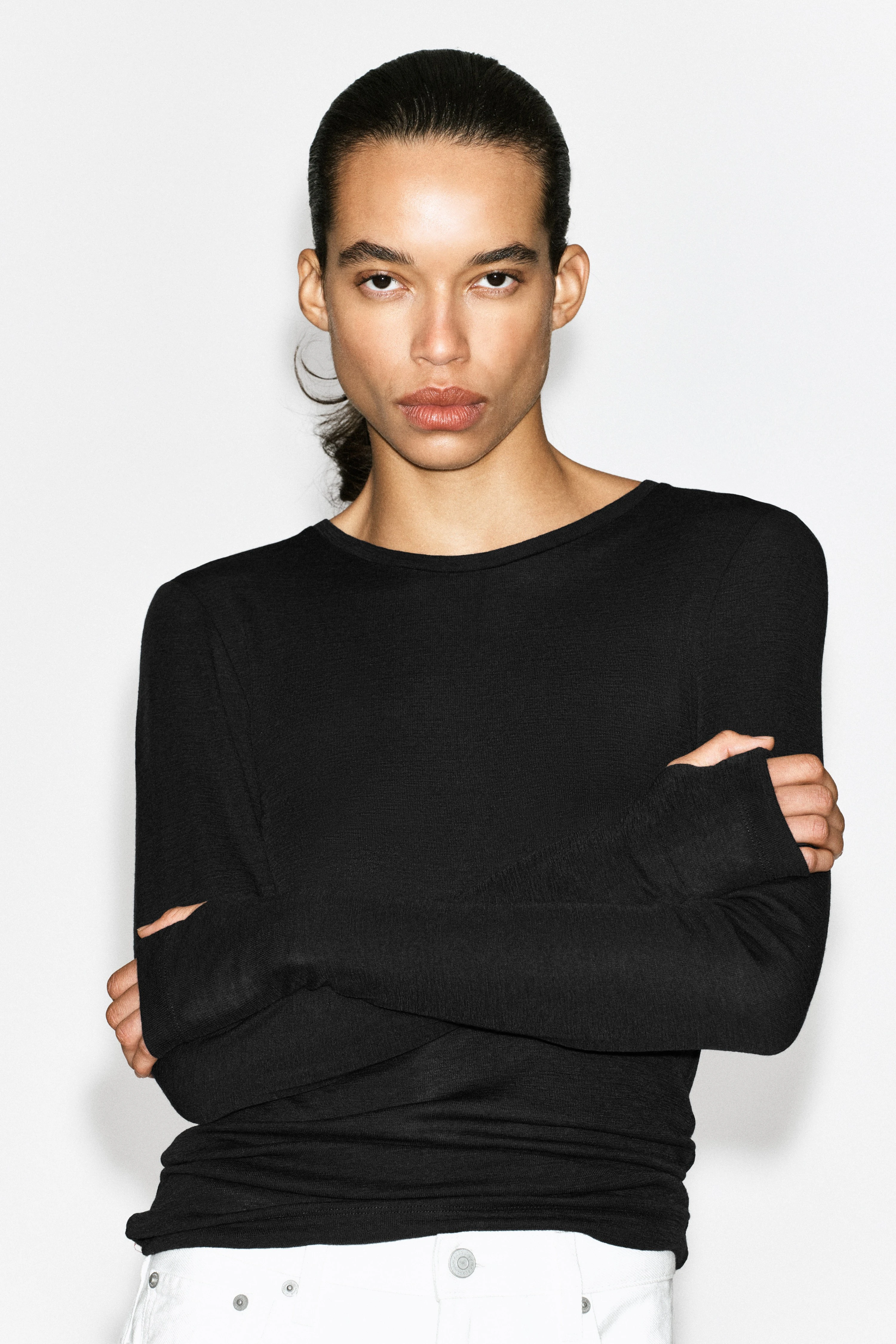COTTON LONG-SLEEVED TOP - 5