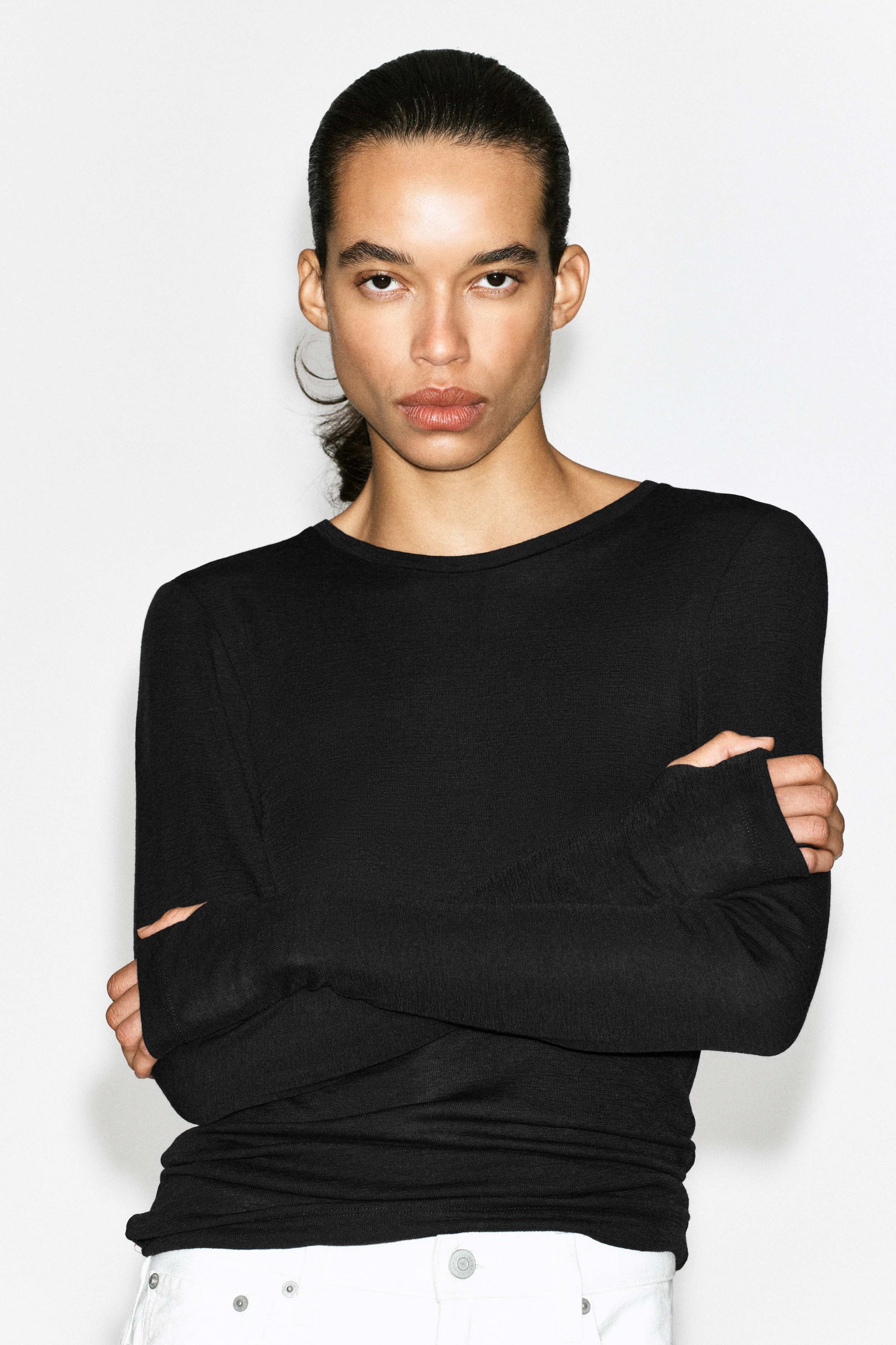COTTON LONG-SLEEVED TOP - 5