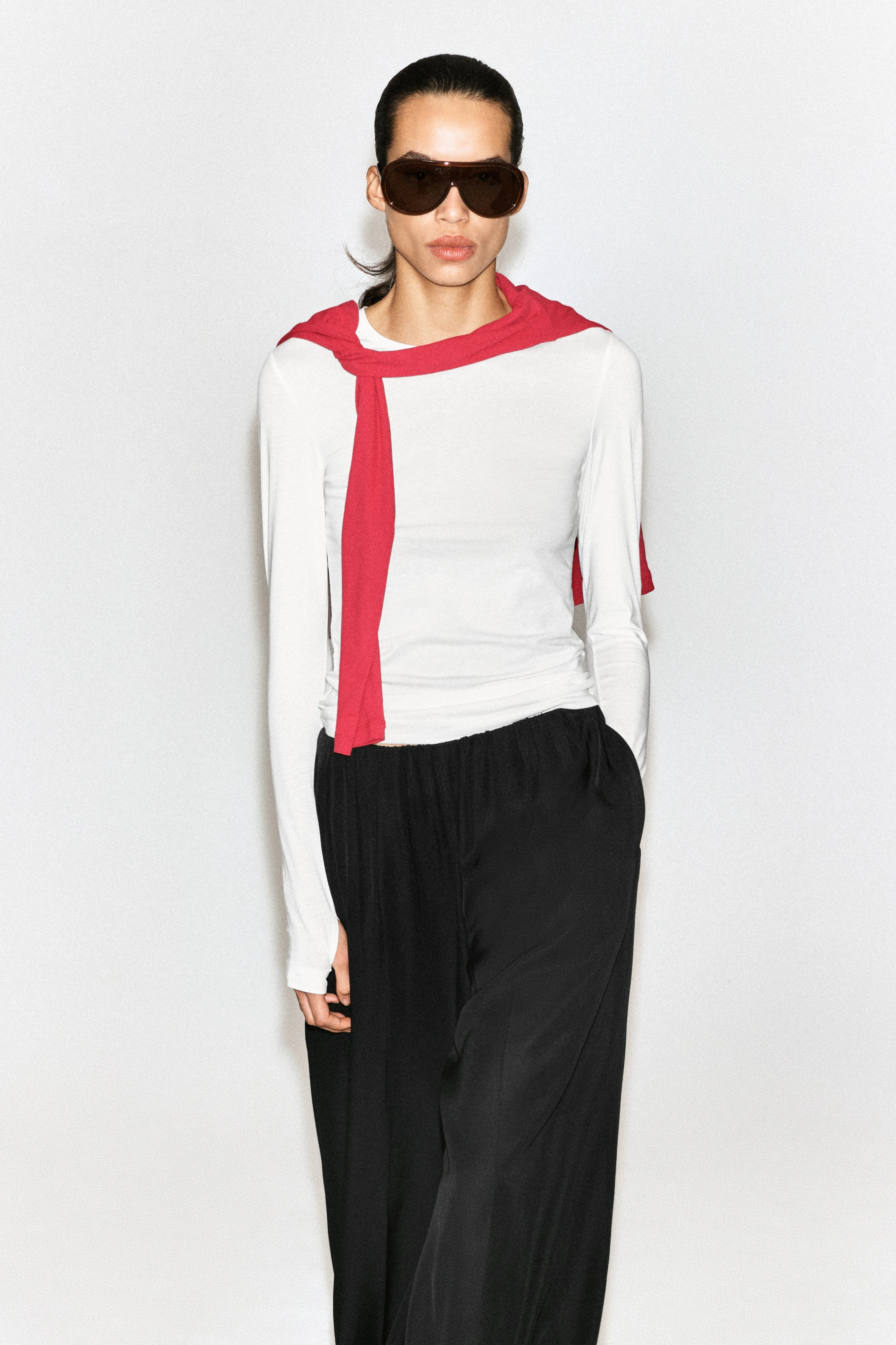 COTTON LONG-SLEEVED TOP - 1