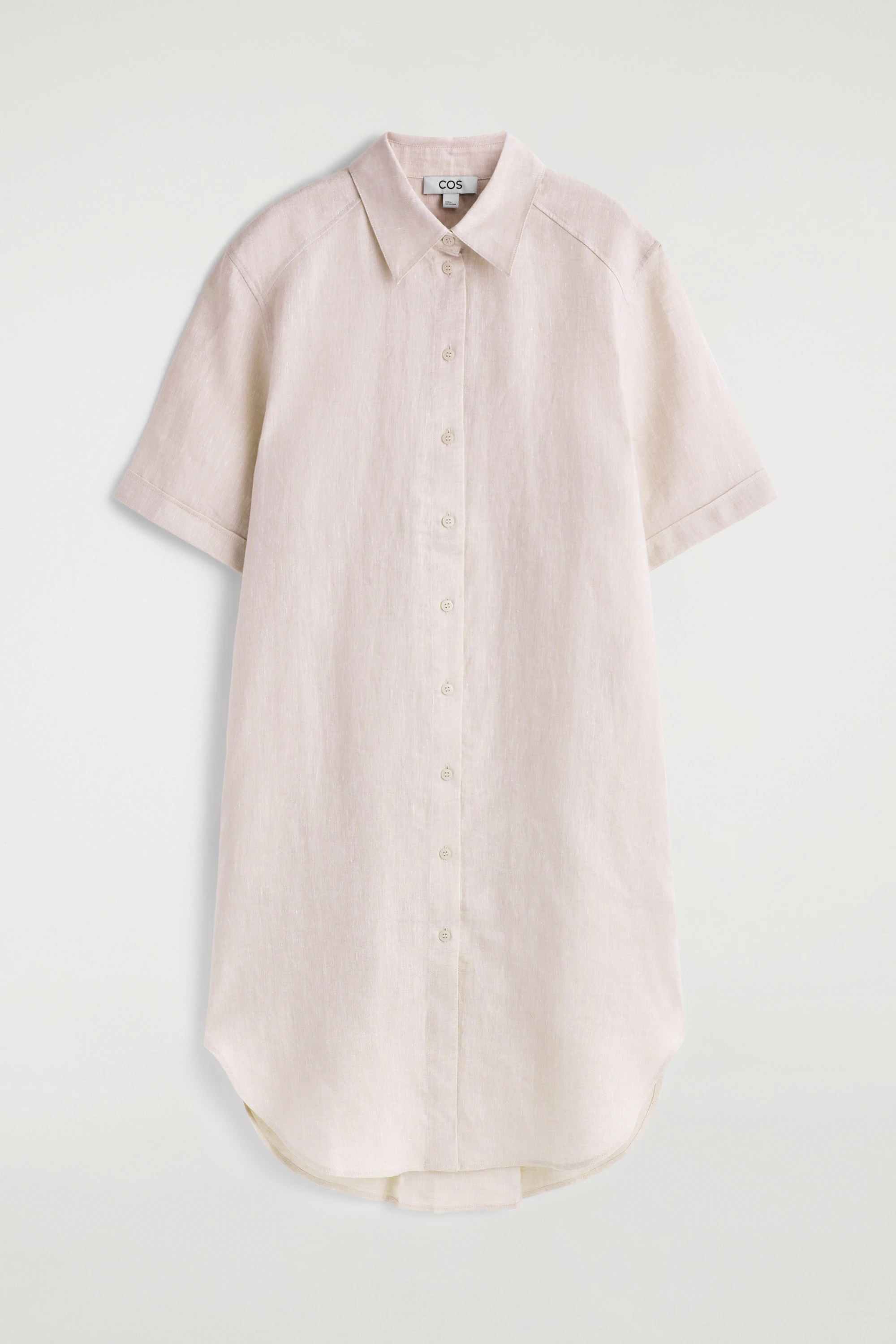 SHORT-SLEEVED LINEN SHIRT DRESS - 6