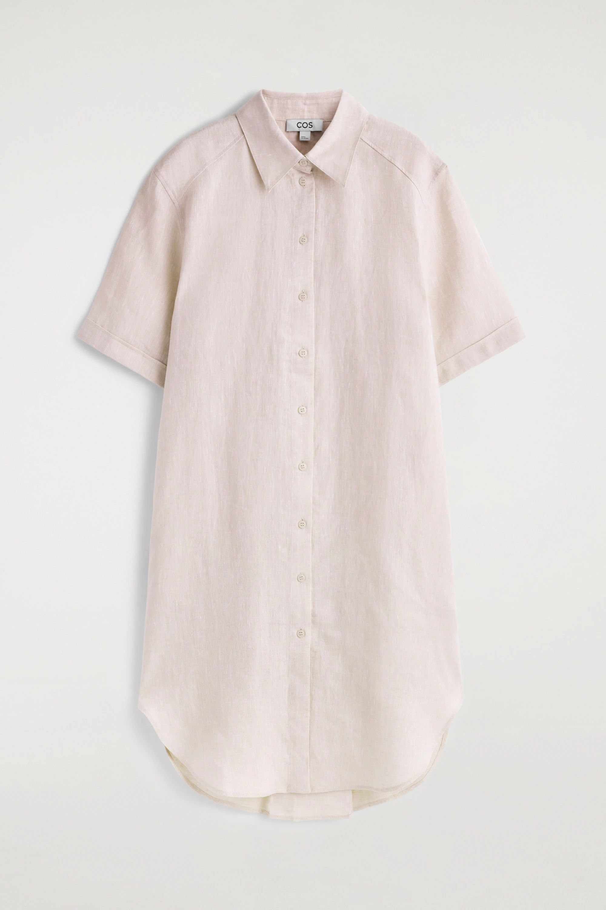 SHORT-SLEEVED LINEN SHIRT DRESS - 6