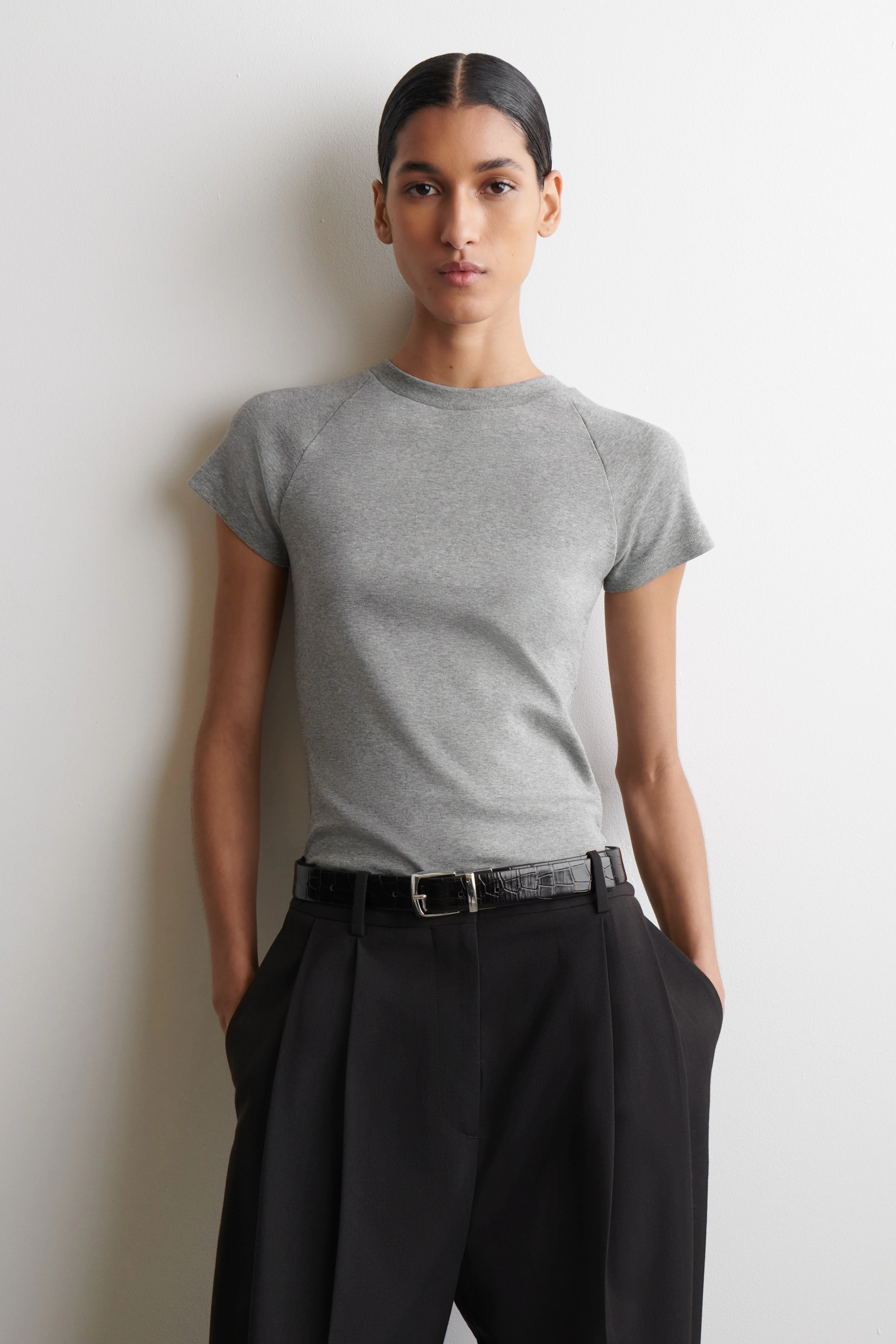 SLIM COTTON RAGLAN T-SHIRT - 1