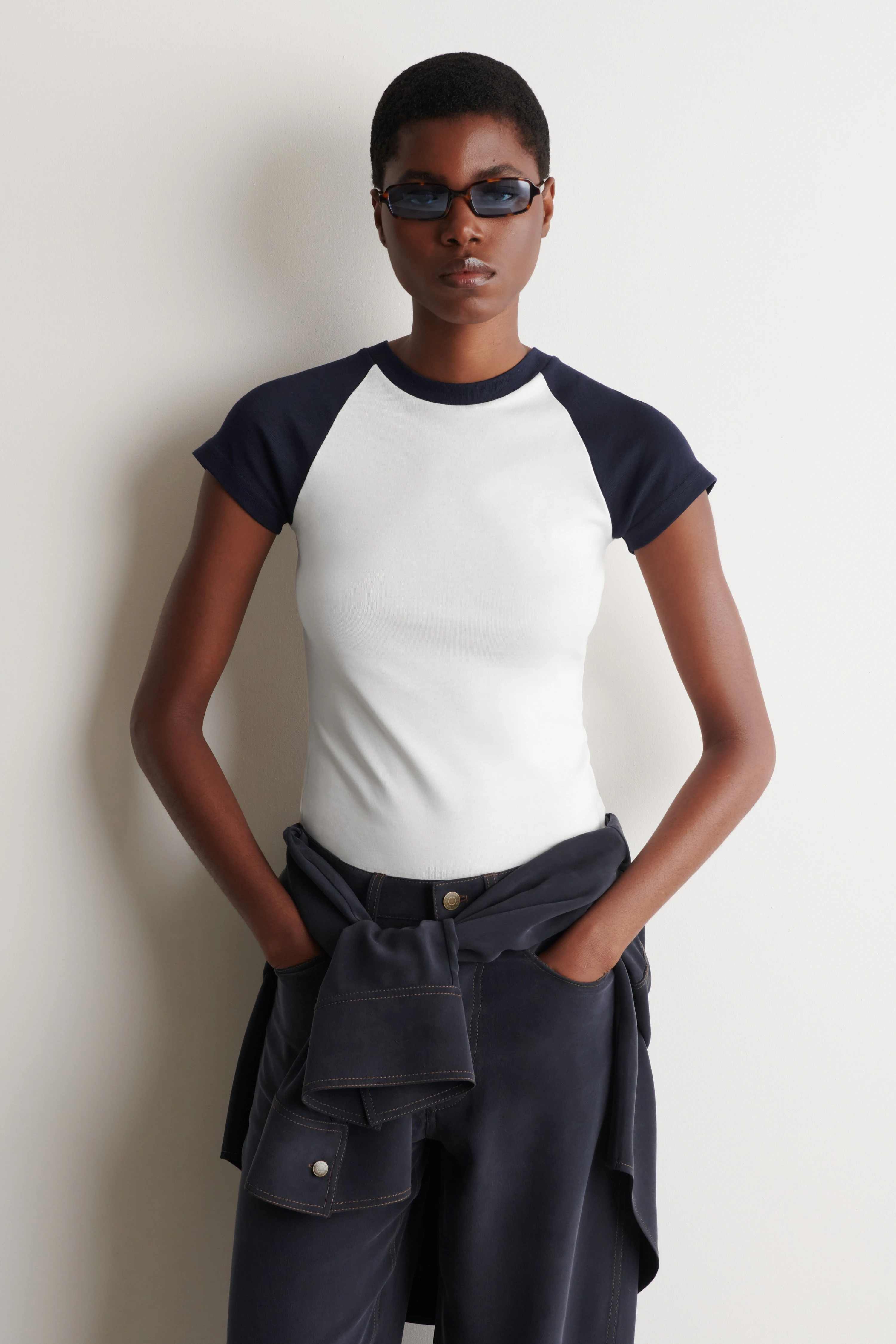 SLIM COTTON RAGLAN T-SHIRT - 1