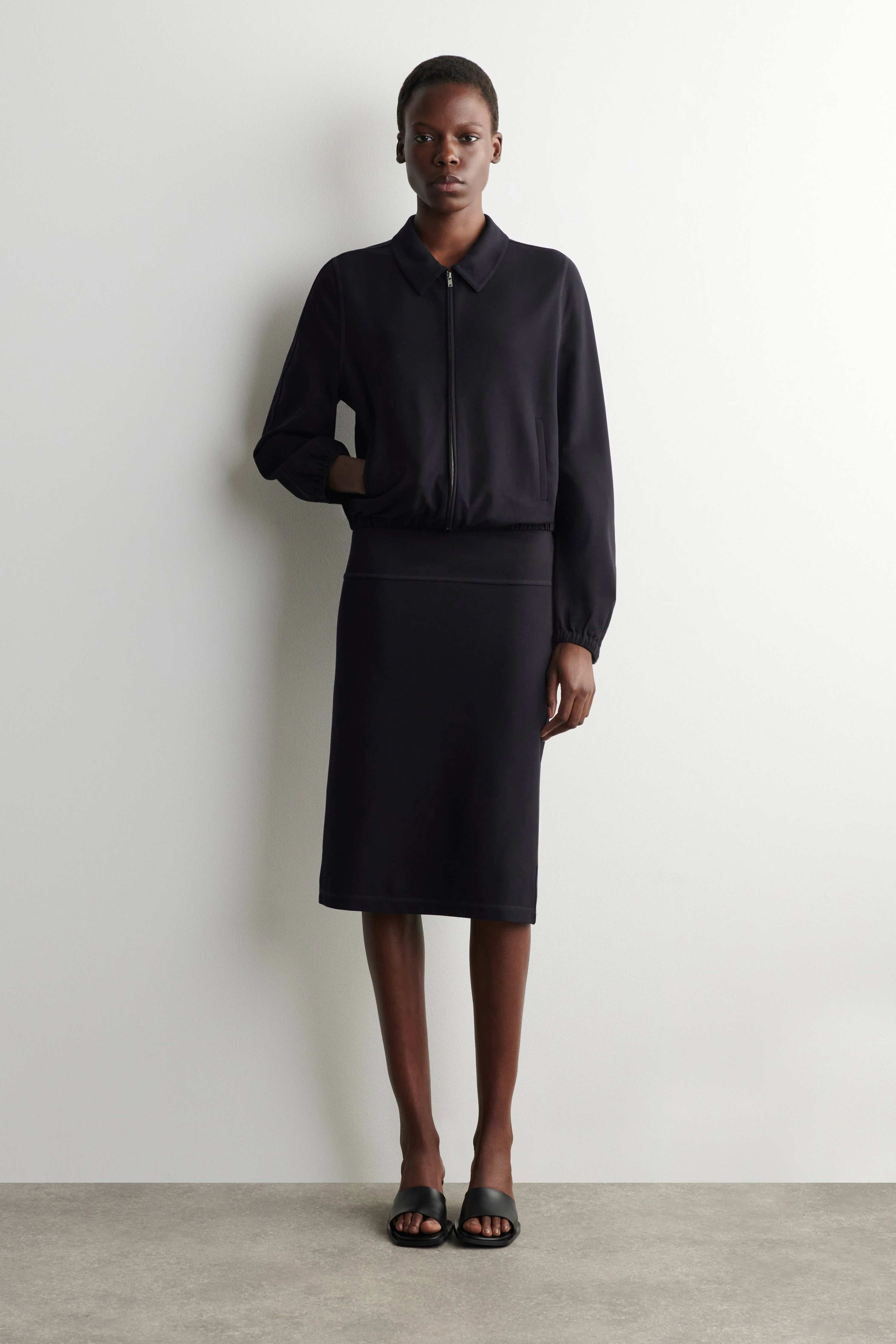 ZIPPED BLOUSON JACKET - 1