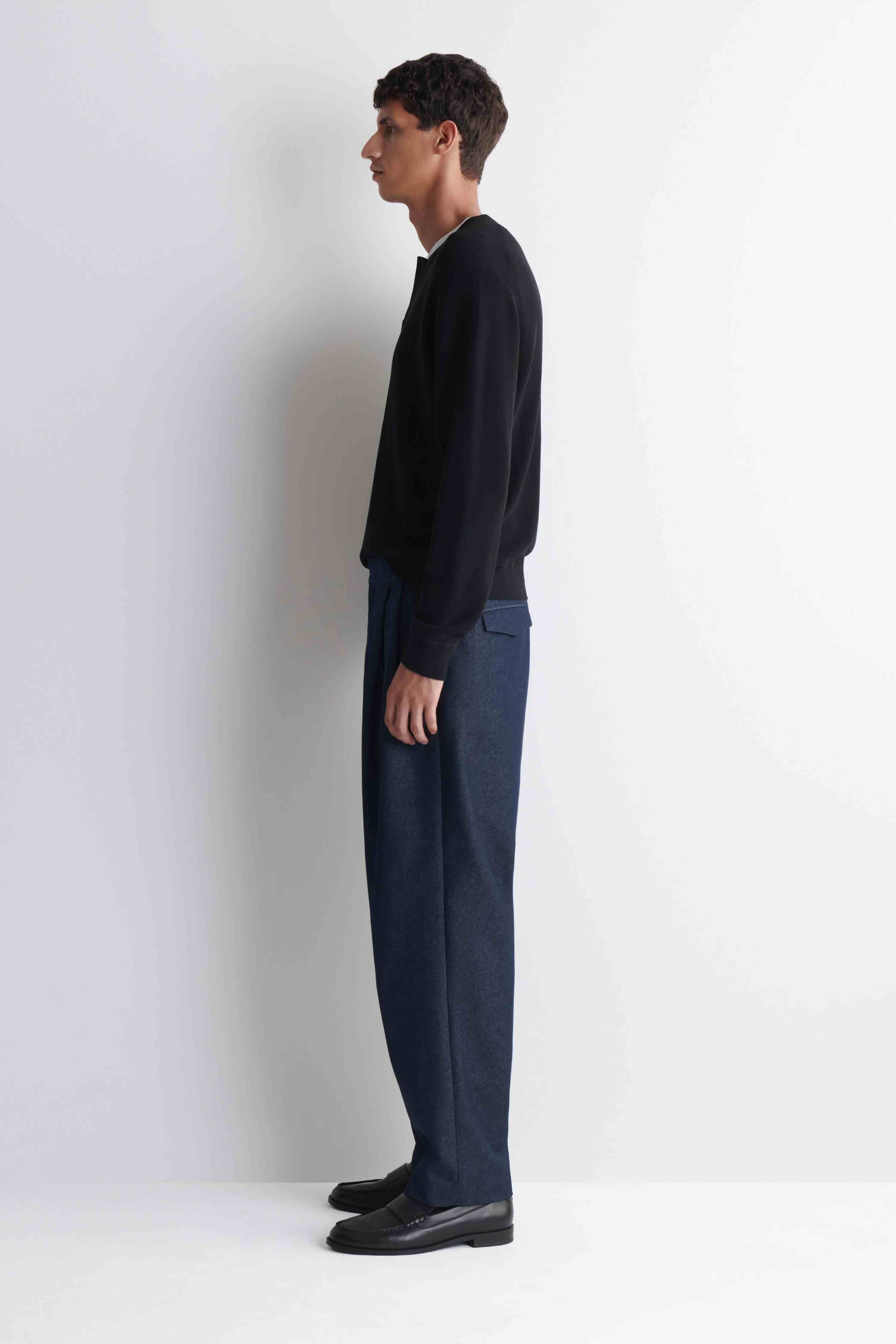 KNITTED COTTON HENLEY JUMPER