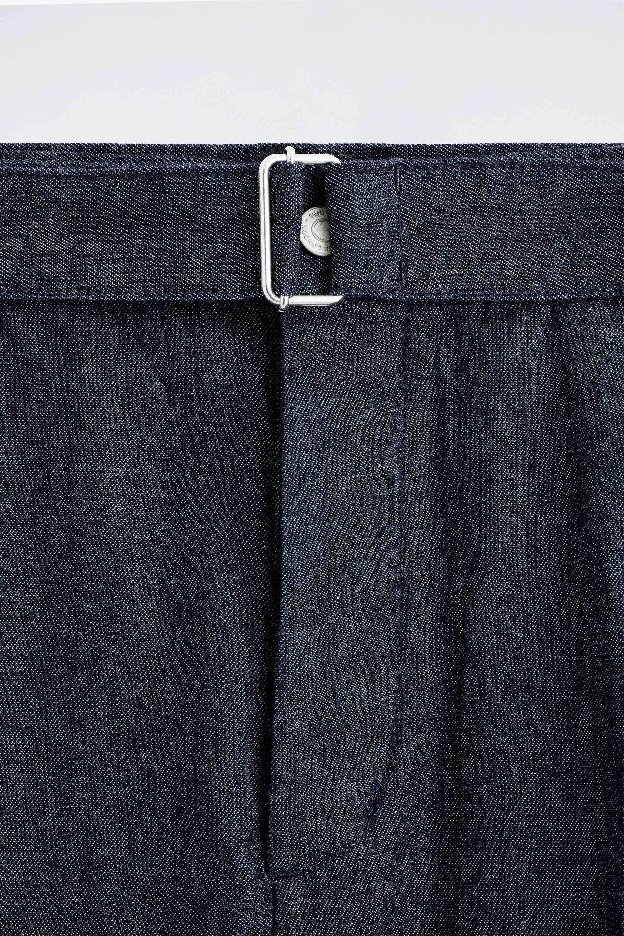 BELTED WIDE-LEG DENIM SHORTS - 6