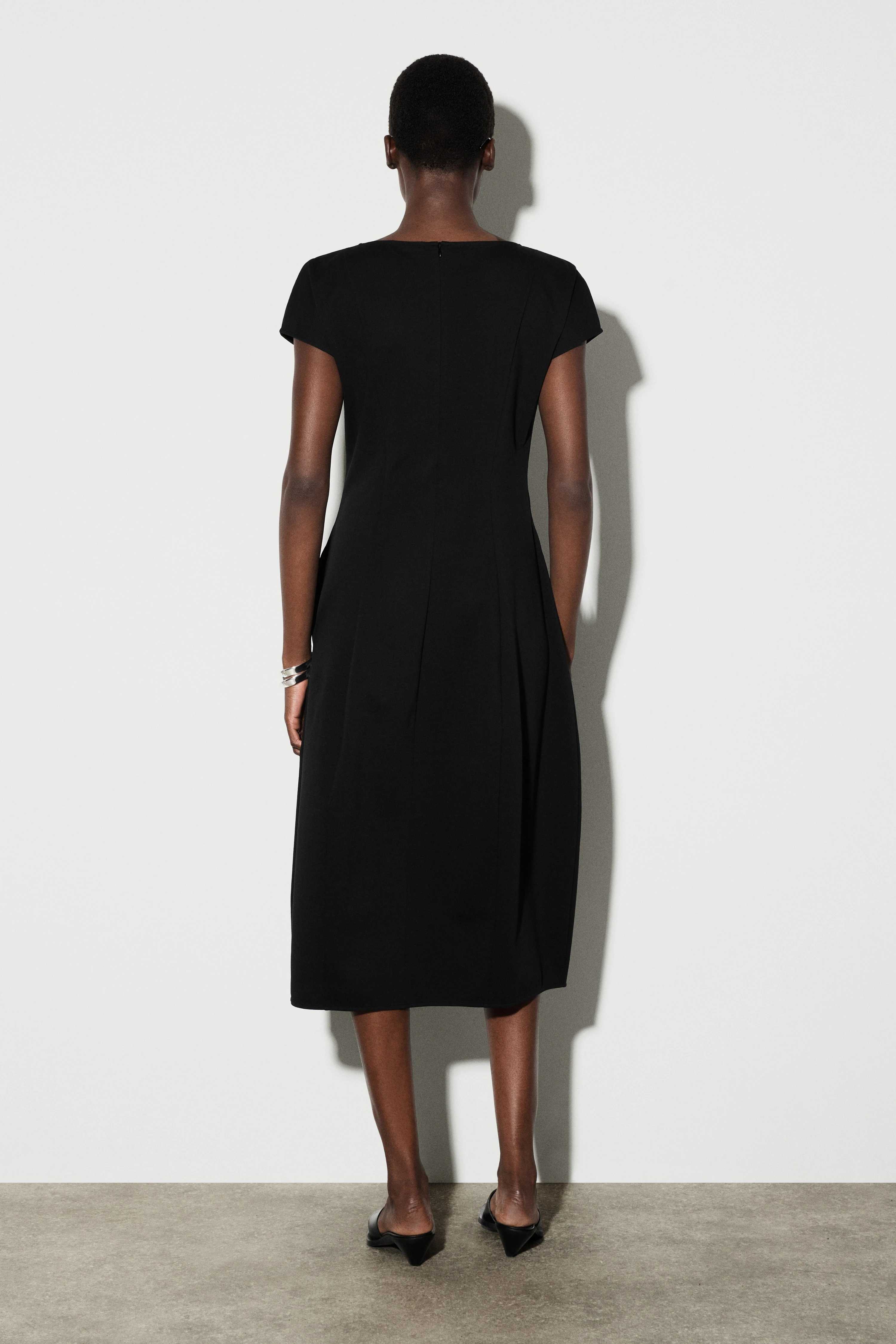 SCULPTURAL JERSEY MIDI DRESS