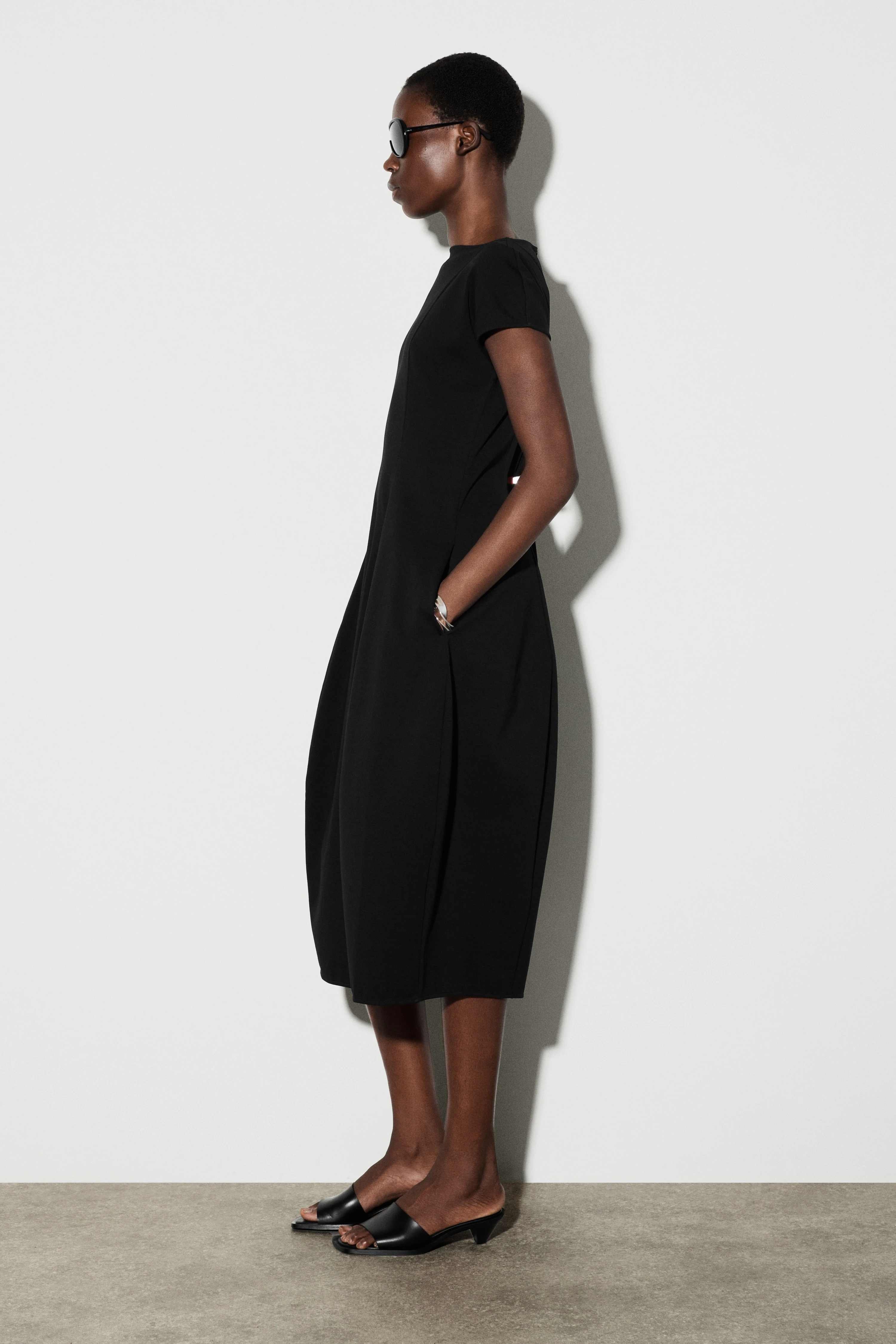 SCULPTURAL JERSEY MIDI DRESS - 4