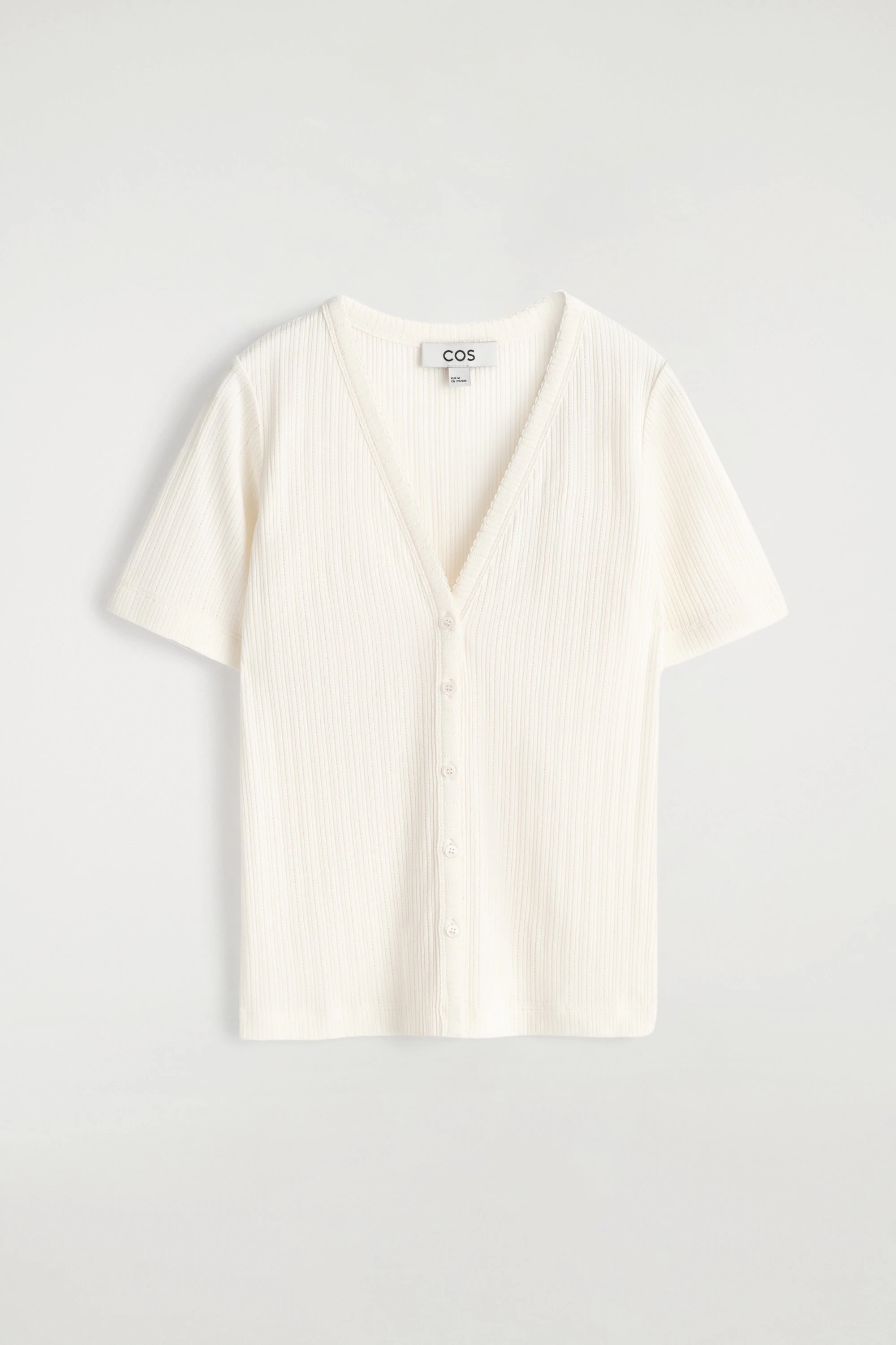 POINTELLE-KNIT SHORT-SLEEVED CARDIGAN - 5