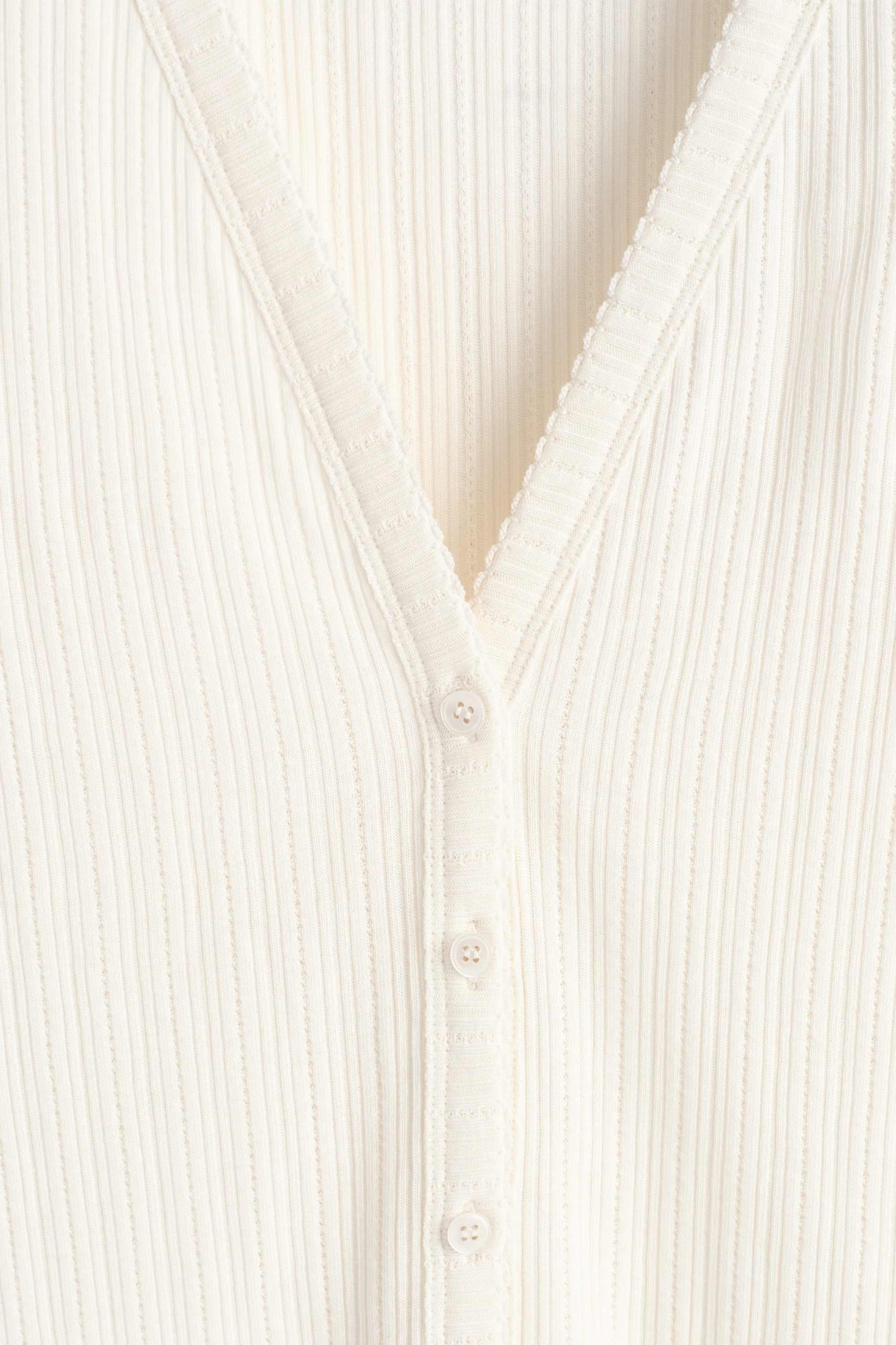 POINTELLE-KNIT SHORT-SLEEVED CARDIGAN - 6