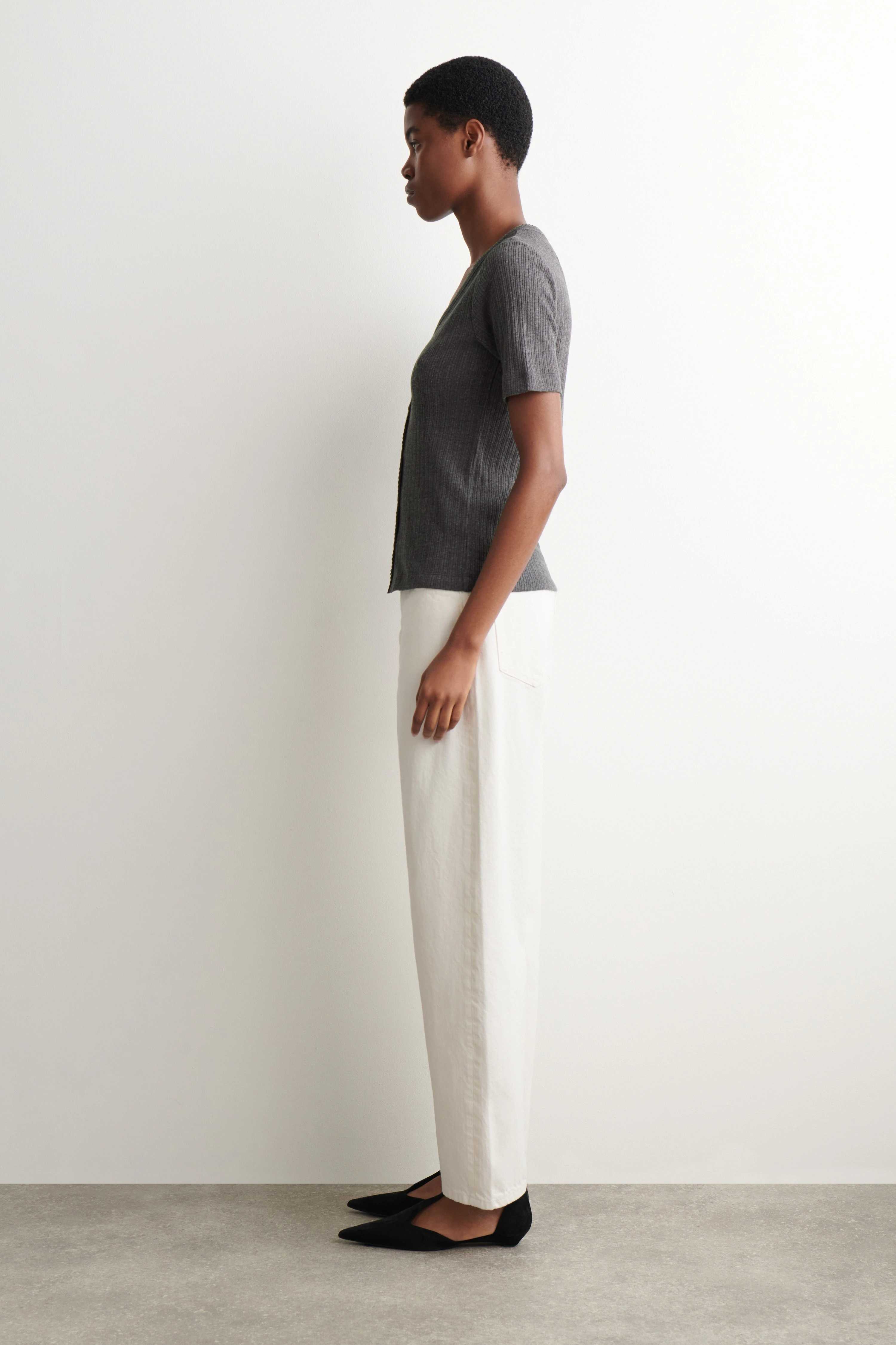 POINTELLE-KNIT SHORT-SLEEVED CARDIGAN - 4