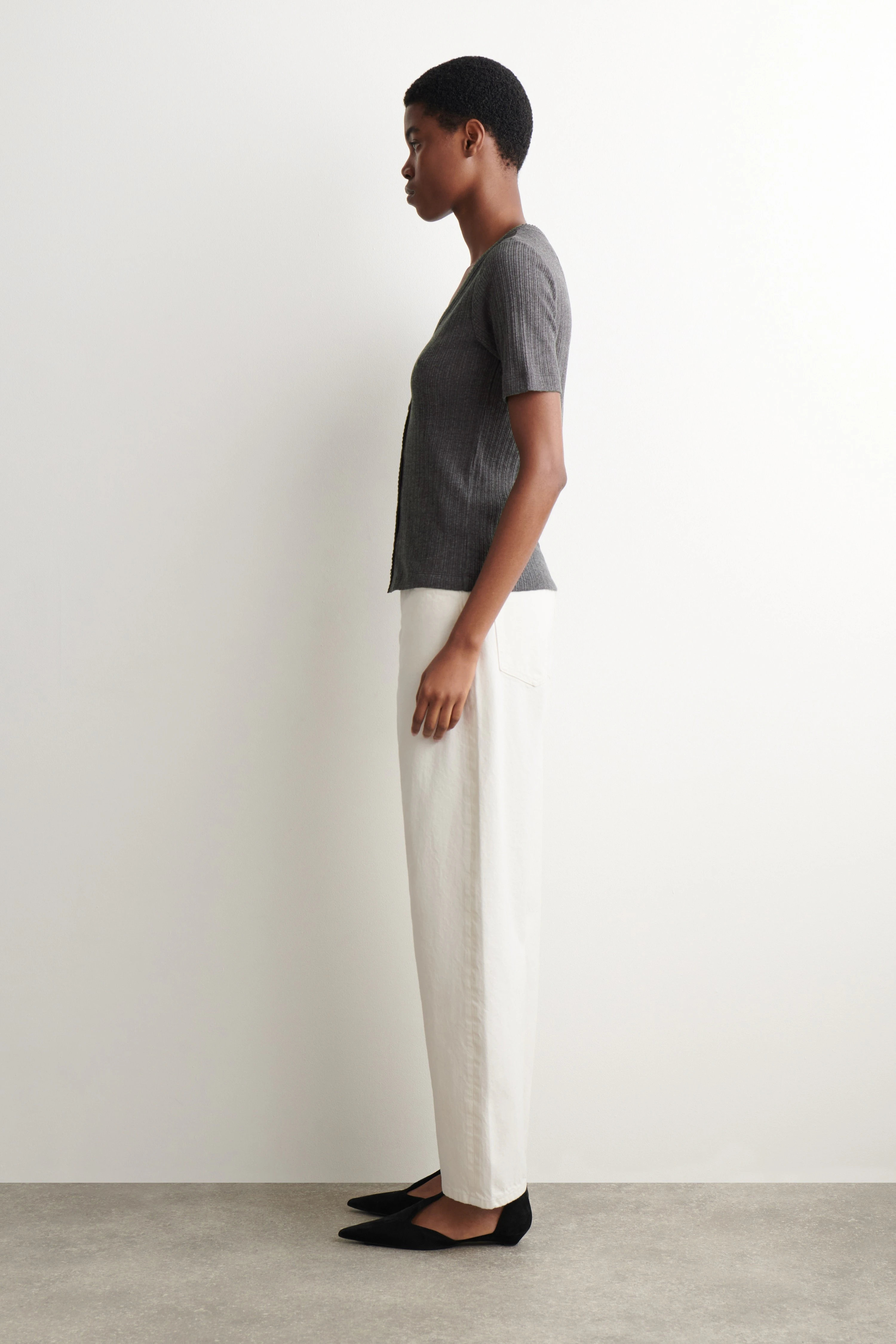 POINTELLE-KNIT SHORT-SLEEVED CARDIGAN - 4