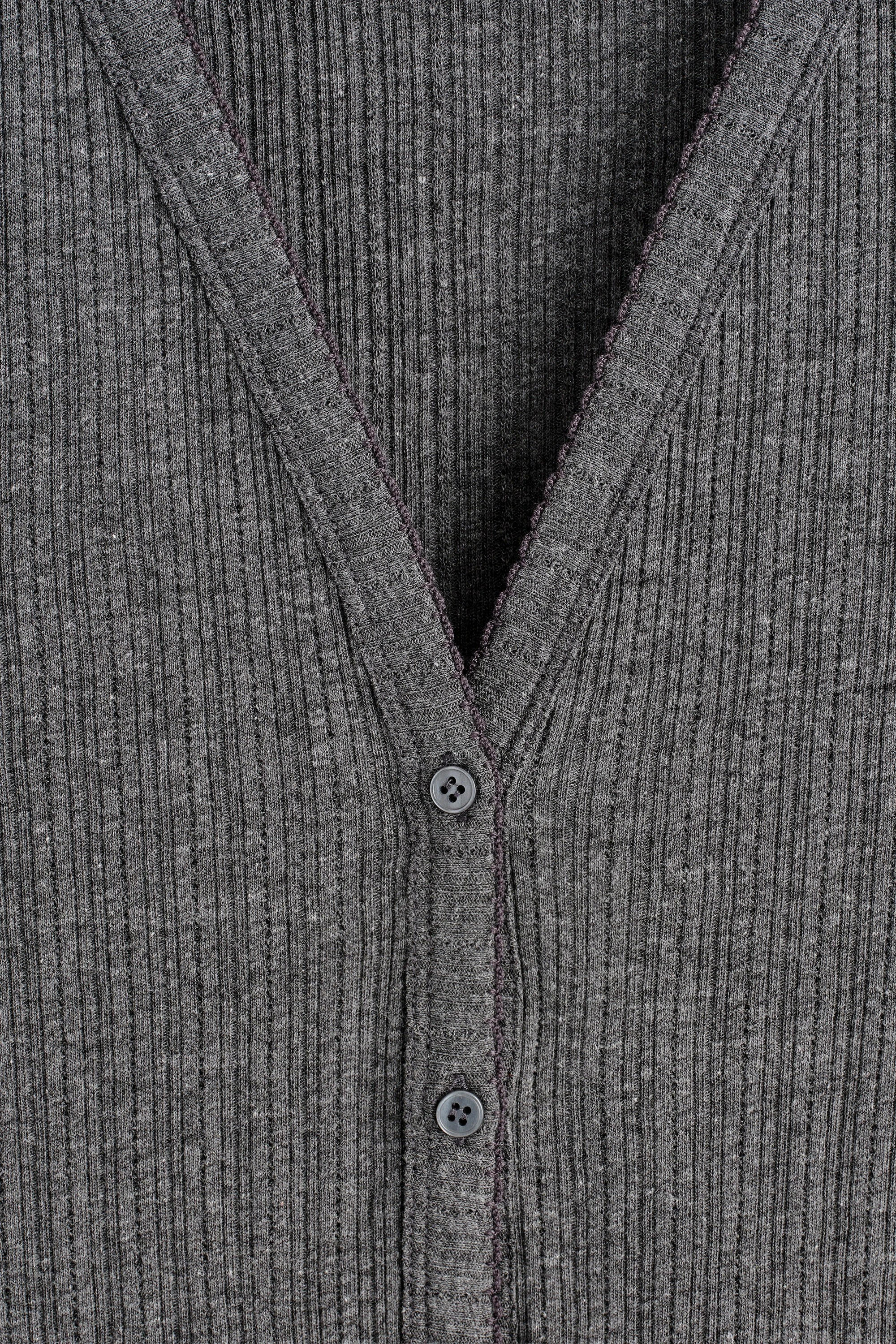 POINTELLE-KNIT SHORT-SLEEVED CARDIGAN - 7