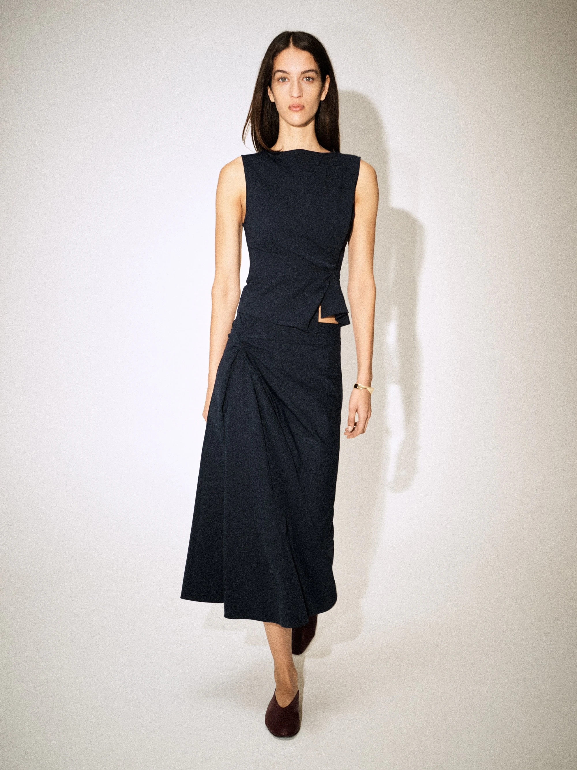 TWIST-DETAIL JERSEY MIDI SKIRT - 7