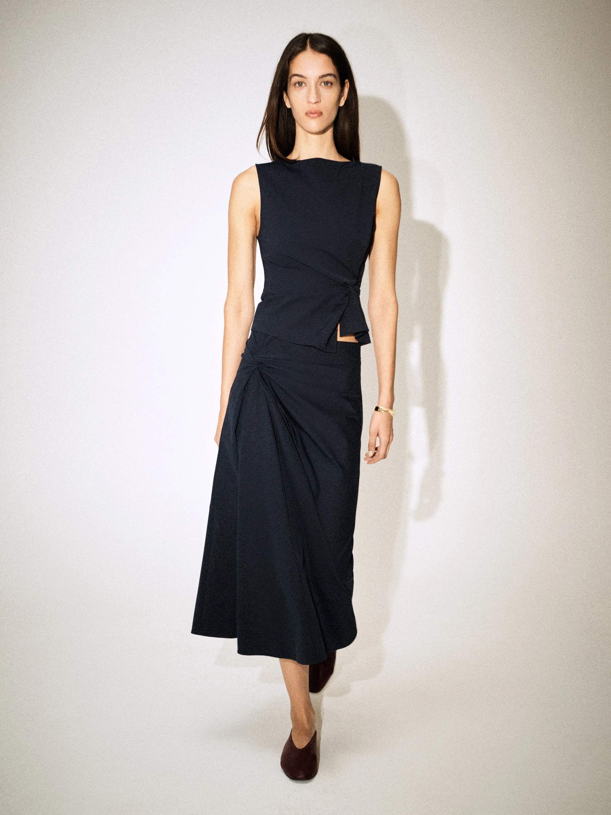 TWIST-DETAIL JERSEY MIDI SKIRT - 7