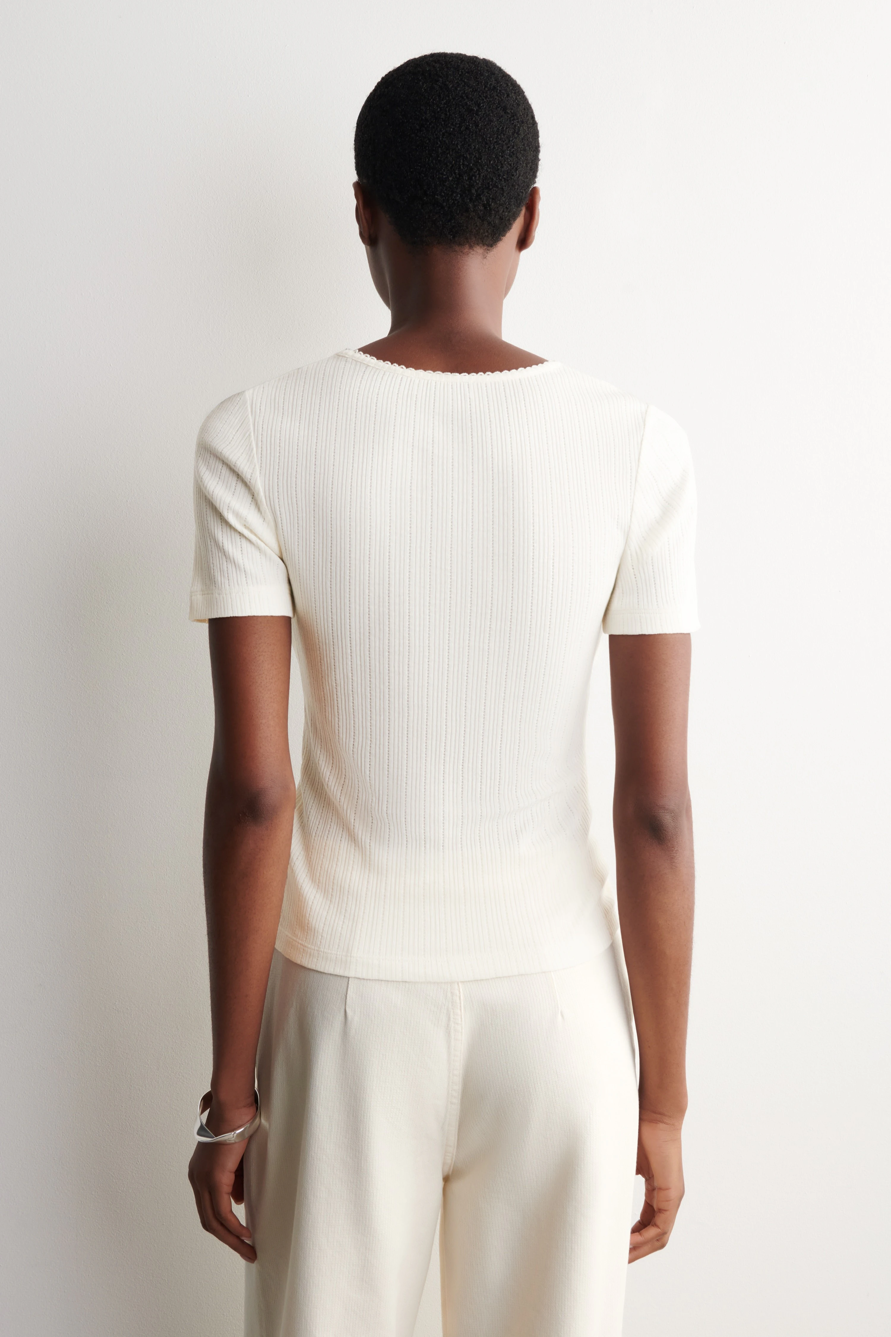 POINTELLE-KNIT T-SHIRT