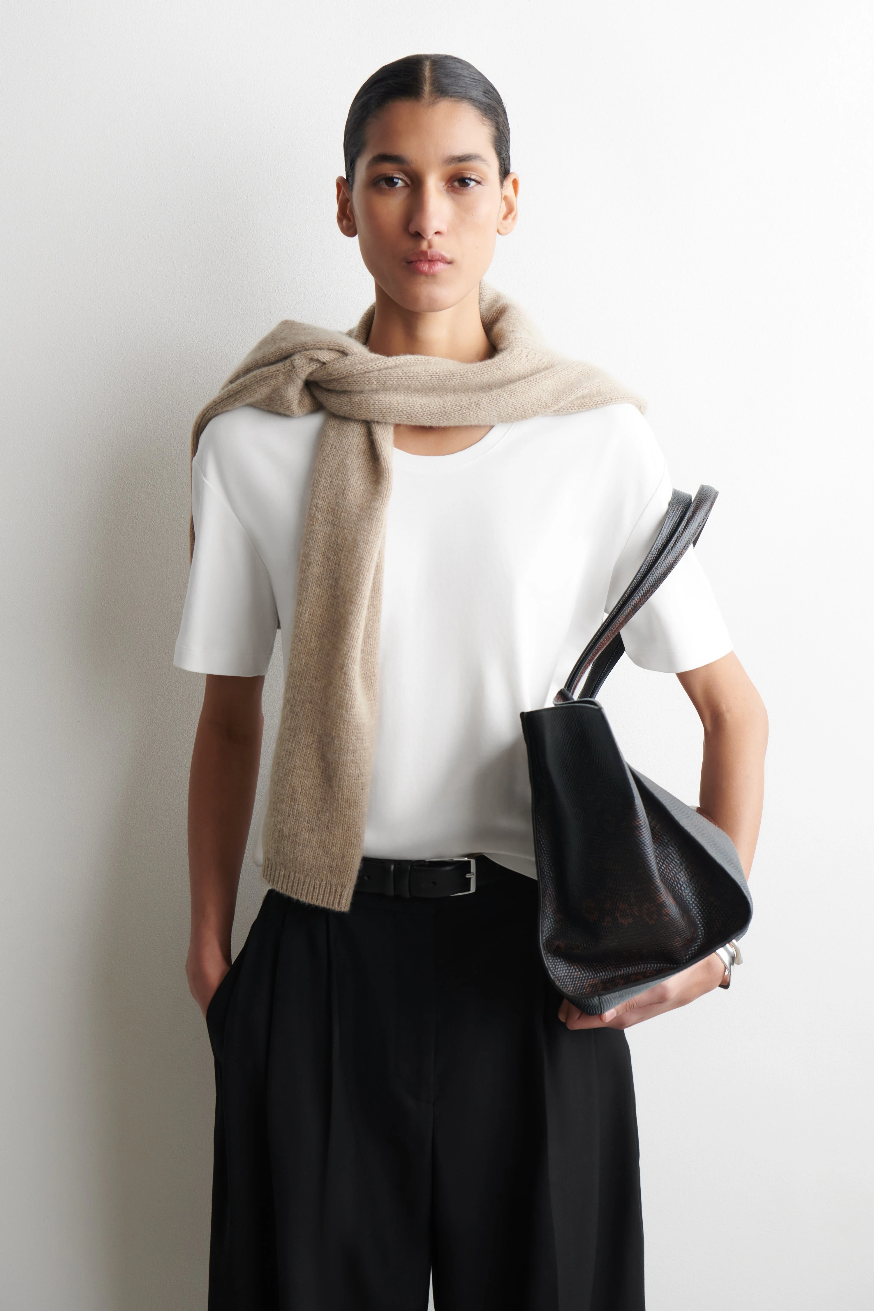 SCOOP-NECK COTTON T-SHIRT - 1