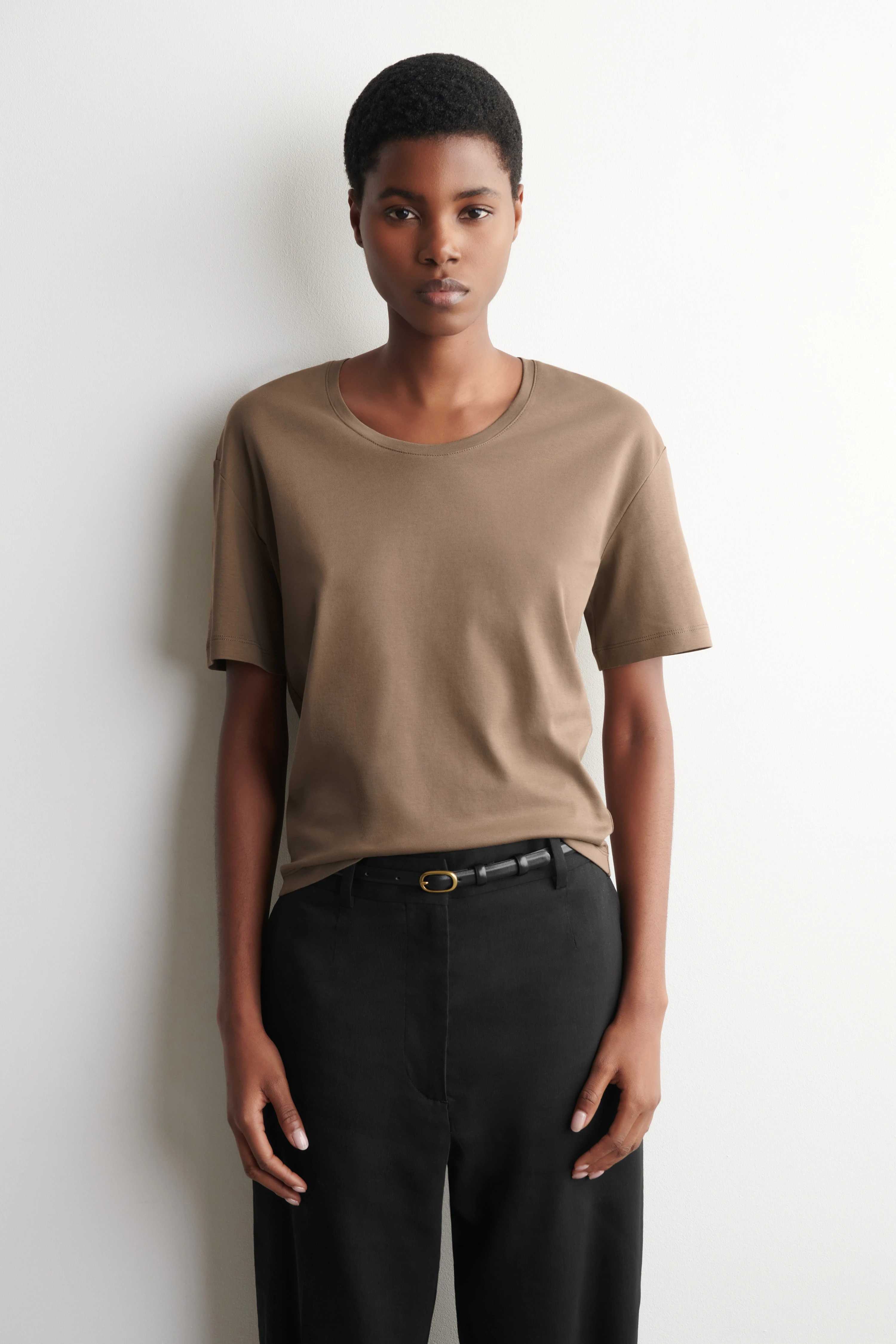 SCOOP-NECK COTTON T-SHIRT - 1