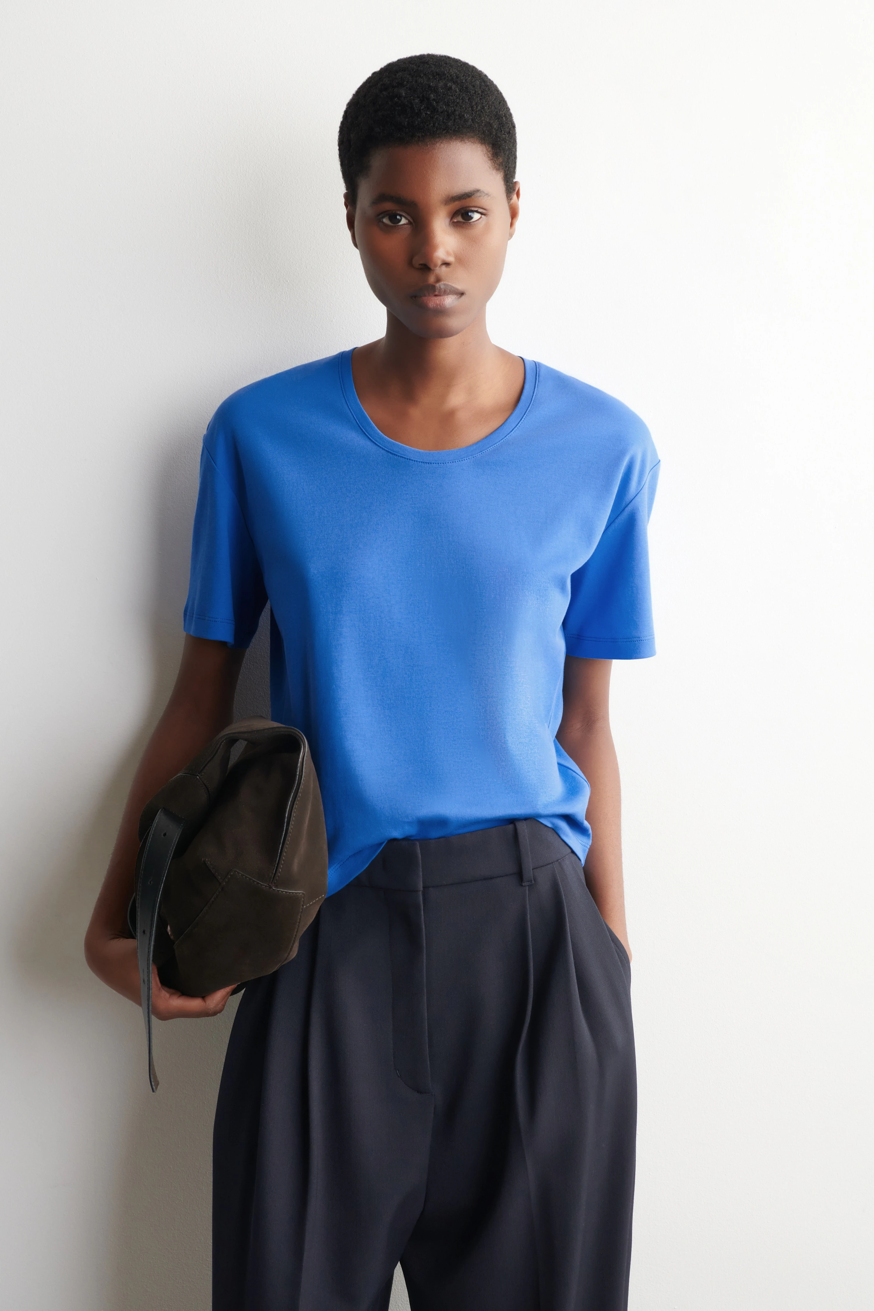 SCOOP-NECK COTTON T-SHIRT - 1