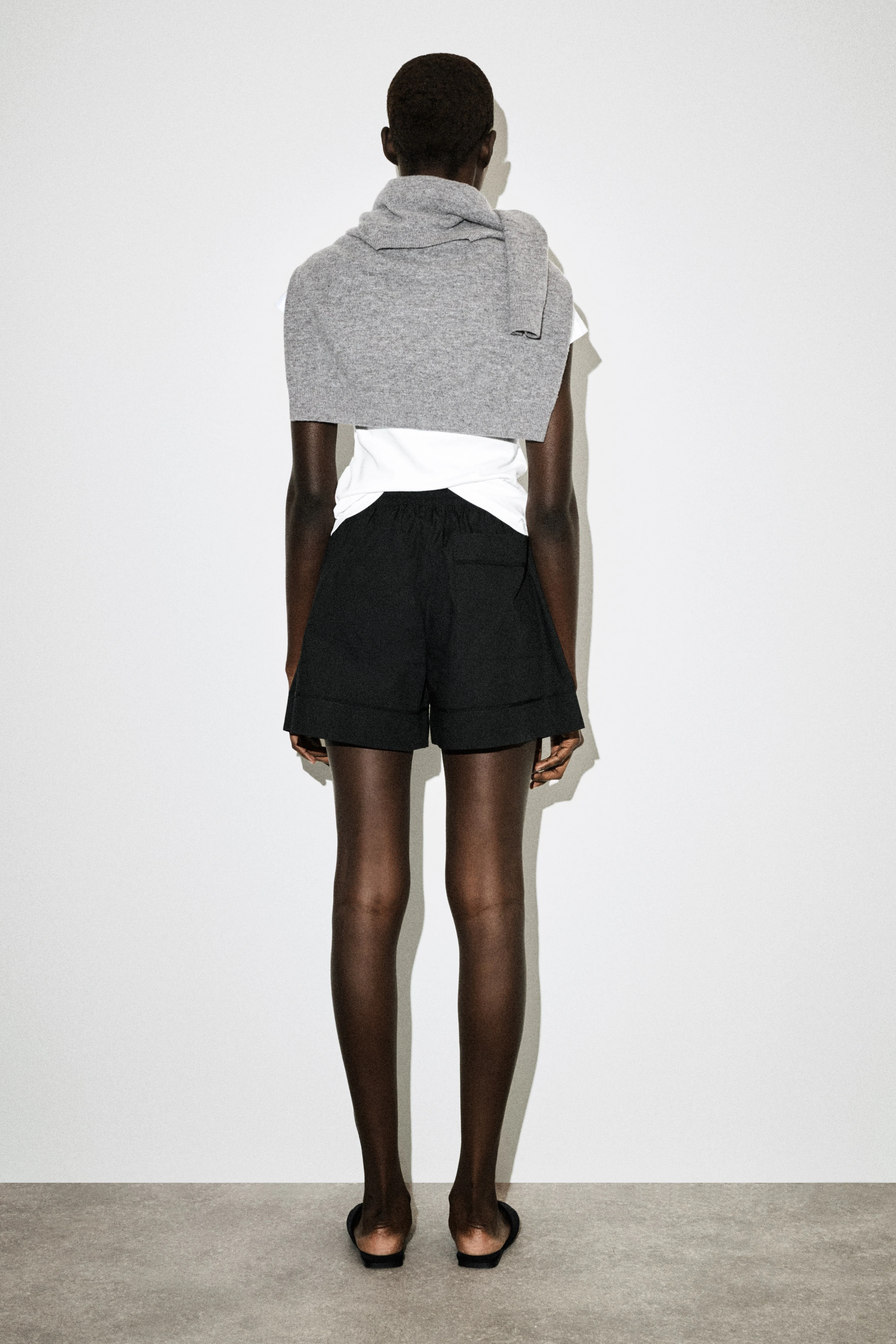 ELASTICATED GROSGRAIN-DETAIL COTTON SHORTS - 2