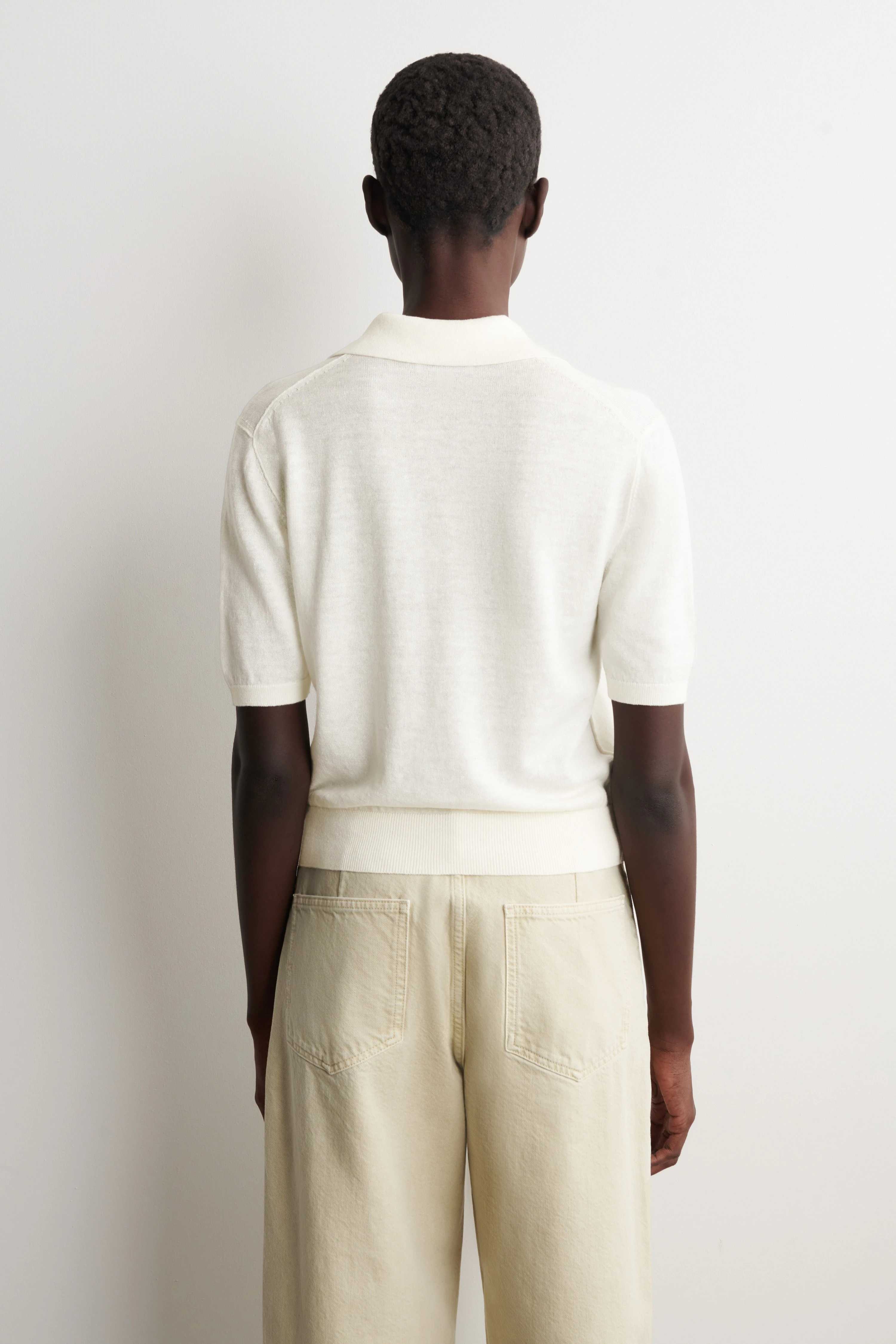KNITTED LINEN-MERINO POLO SHIRT - 2